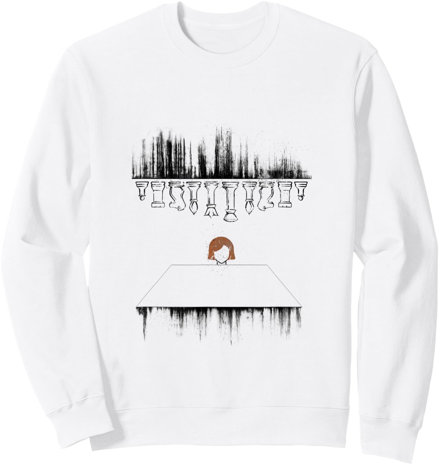 Queen's Gambit, Chess Board Design, Grunge, Gift Sweatshirt - Sweatshirt | White