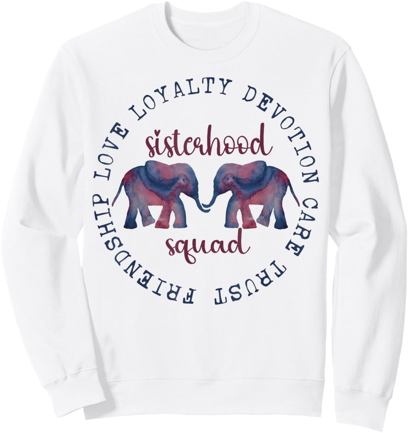 Elephant Friendship Sisterhood Squad Tribe Crew Friend Group Sweatshirt - Sweatshirt | White