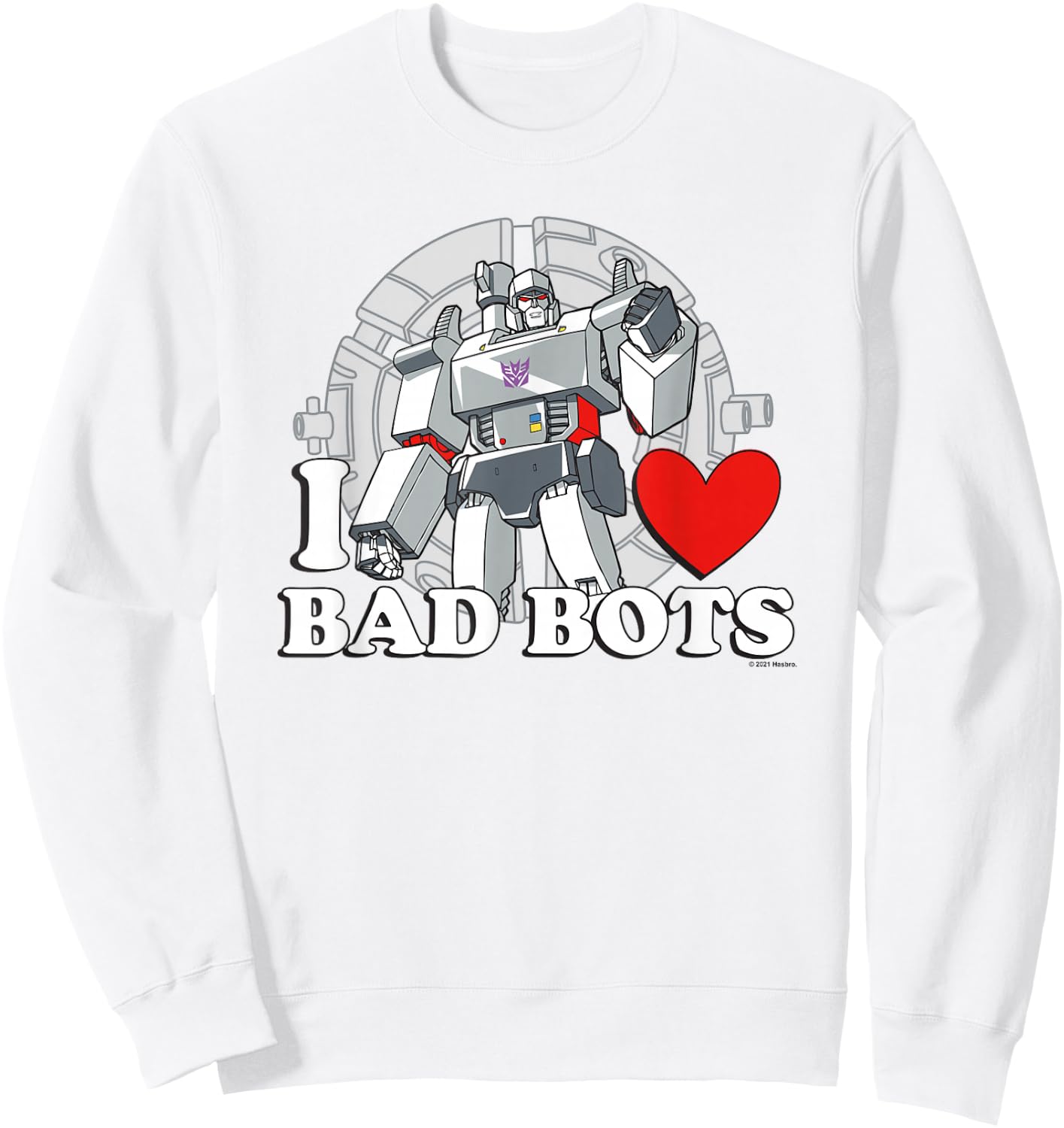 Transformers Valentine's Day Megatron I Heart Bad Bots Sweatshirt - Sweatshirt | White