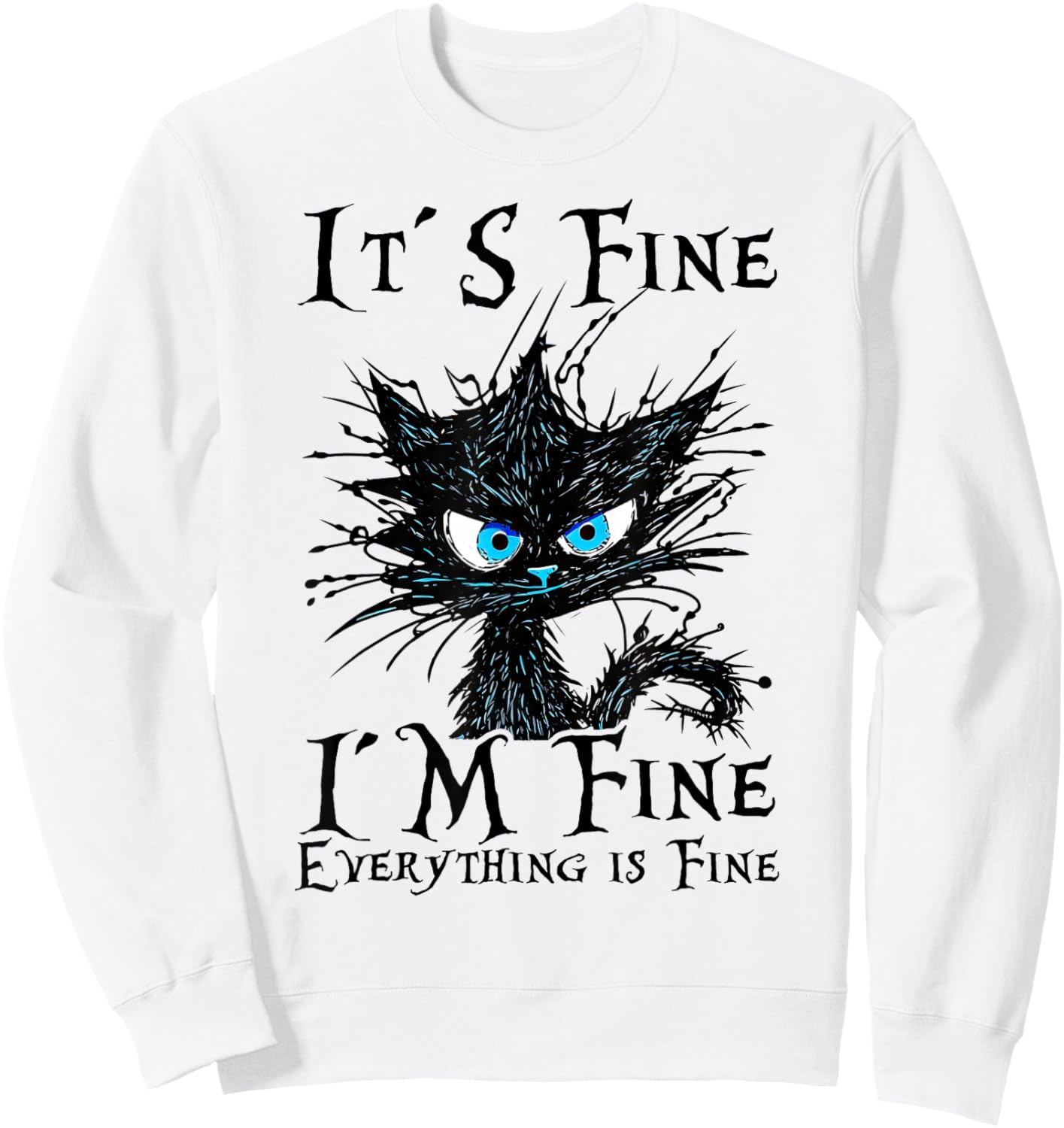 Funny Black Cat Women's Sweatshirt - Sweatshirt | White