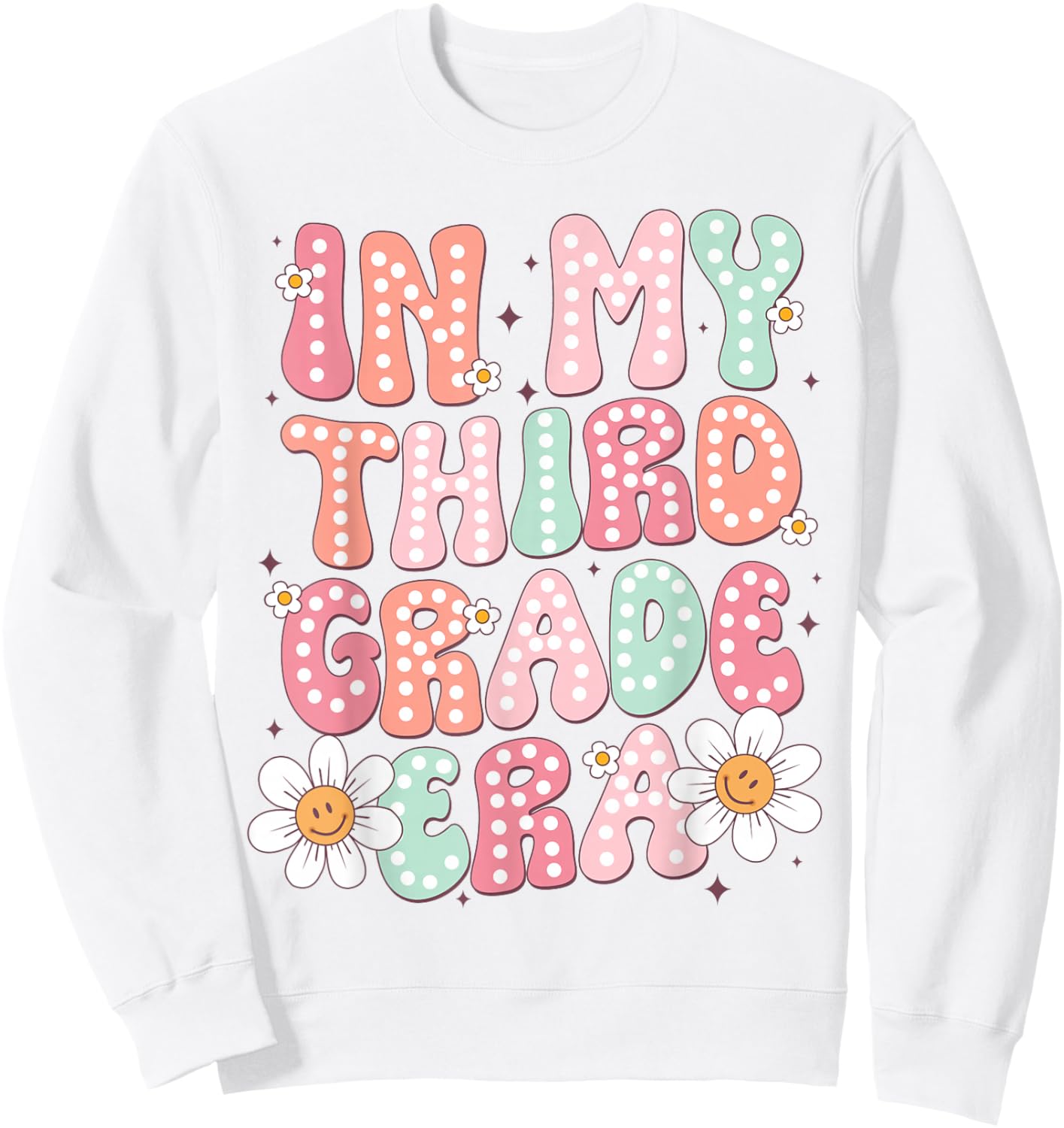 In My Third Grade Era 3rd Grade Girl Teacher Back to School Sweatshirt - Sweatshirt | White