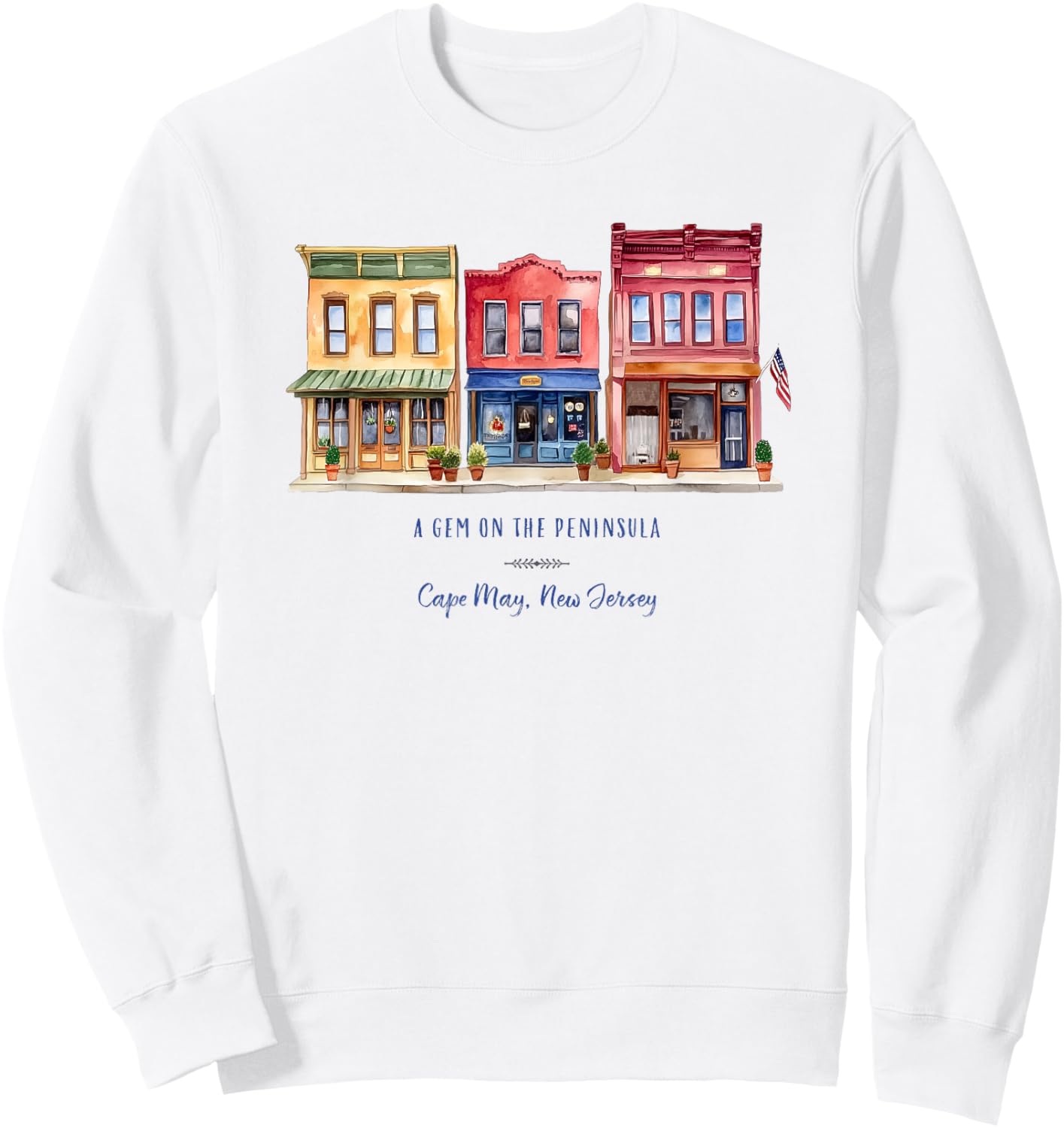 Cape May, New Jersey Country Vintage Historic Small Town Sweatshirt - Sweatshirt | White