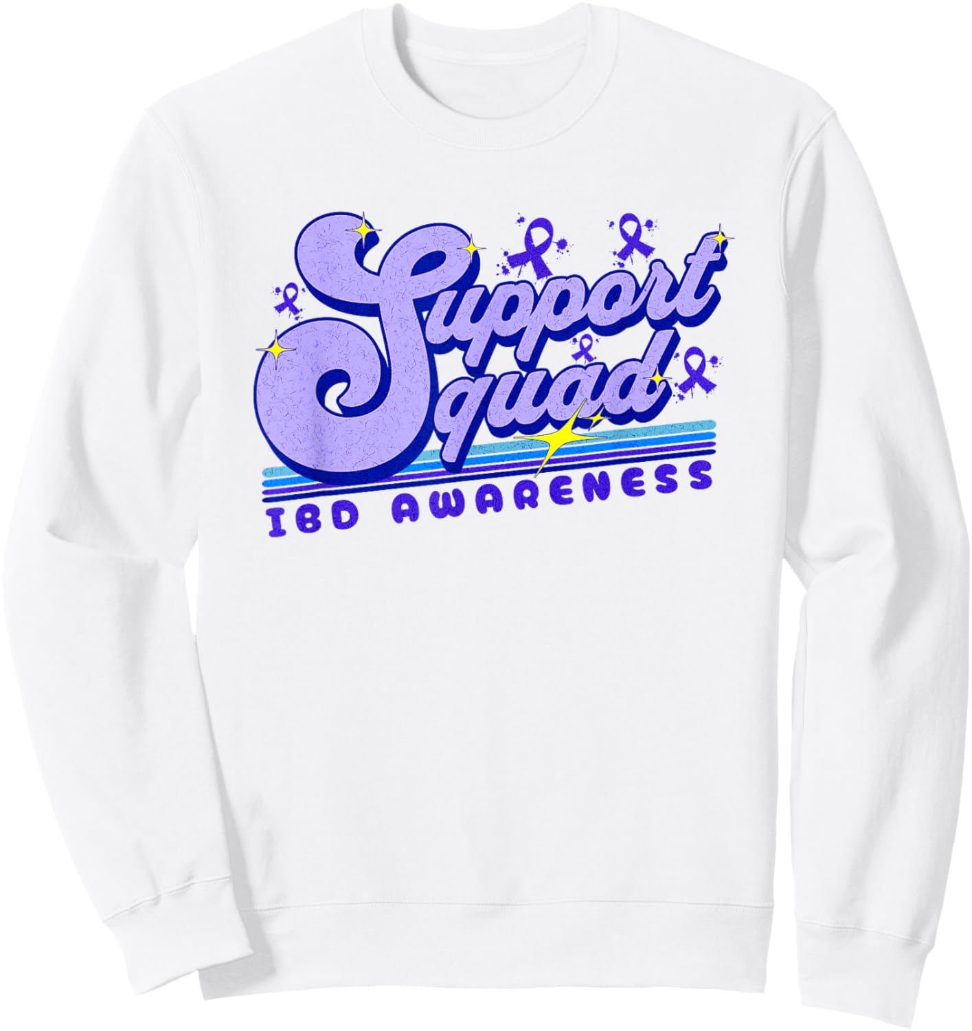 Inflammatory Bowel Disease Support Squad Awareness Ribbon Sweatshirt - Sweatshirt | White