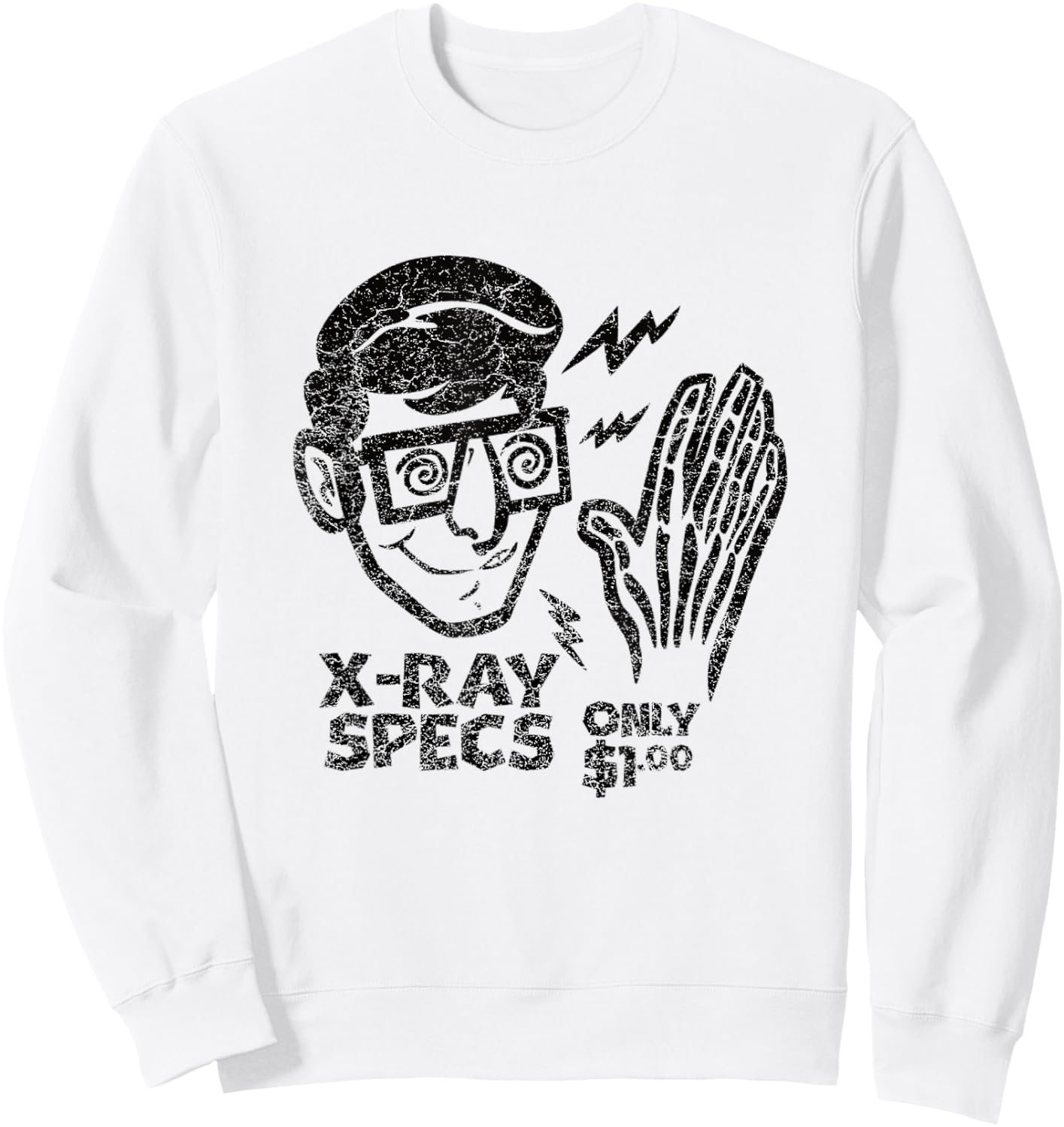 Retro X-Ray Specs Funny Nostalgia Vintage Comic Design Sweatshirt - Sweatshirt | White