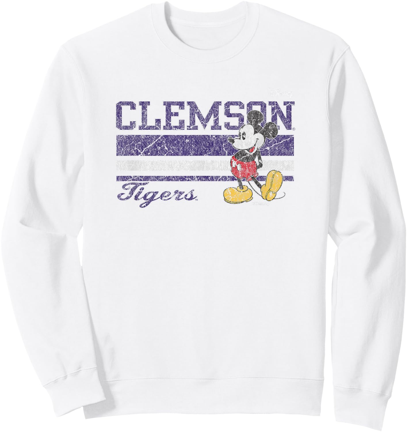 Clemson Tigers Mickey Mouse Vintage Orange Sweatshirt - Sweatshirt | White