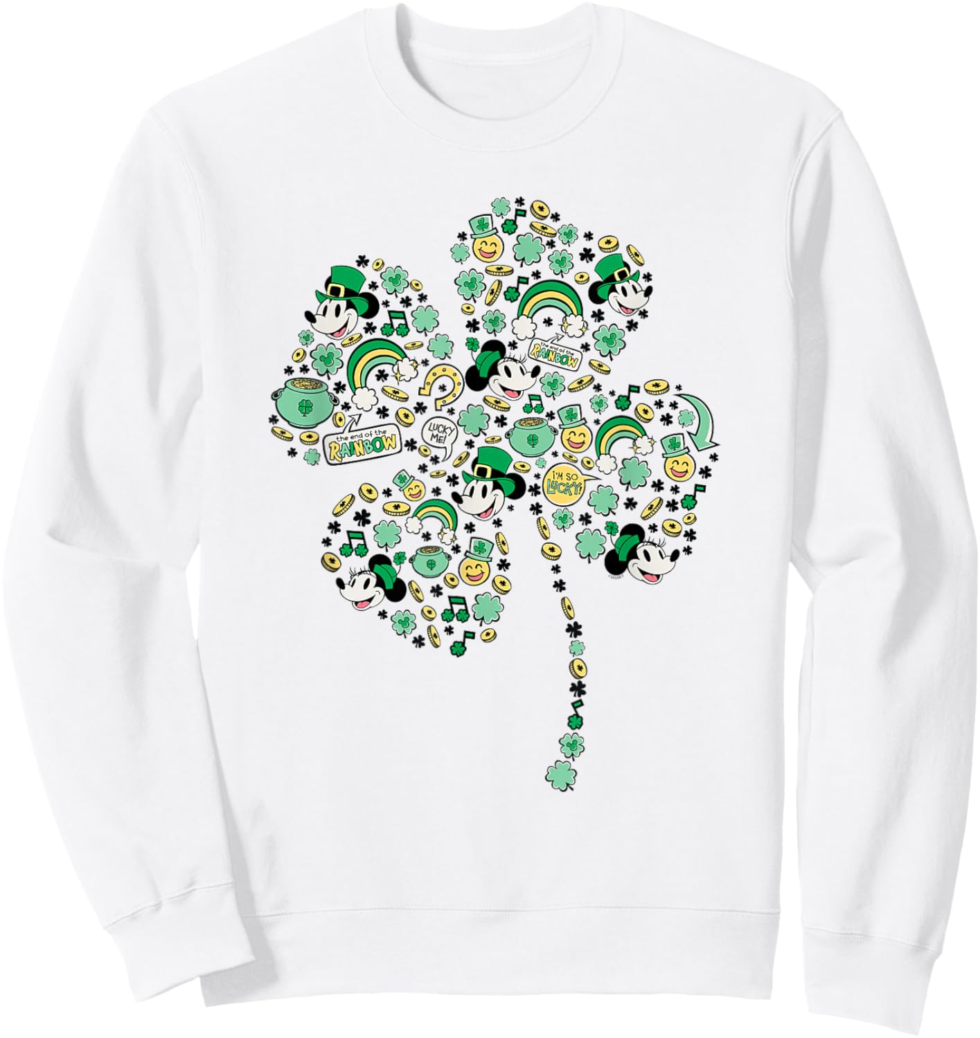 Disney Mickey & Minnie St. Patrick's Day Lucky 4-Leaf Clover Sweatshirt - Sweatshirt | White