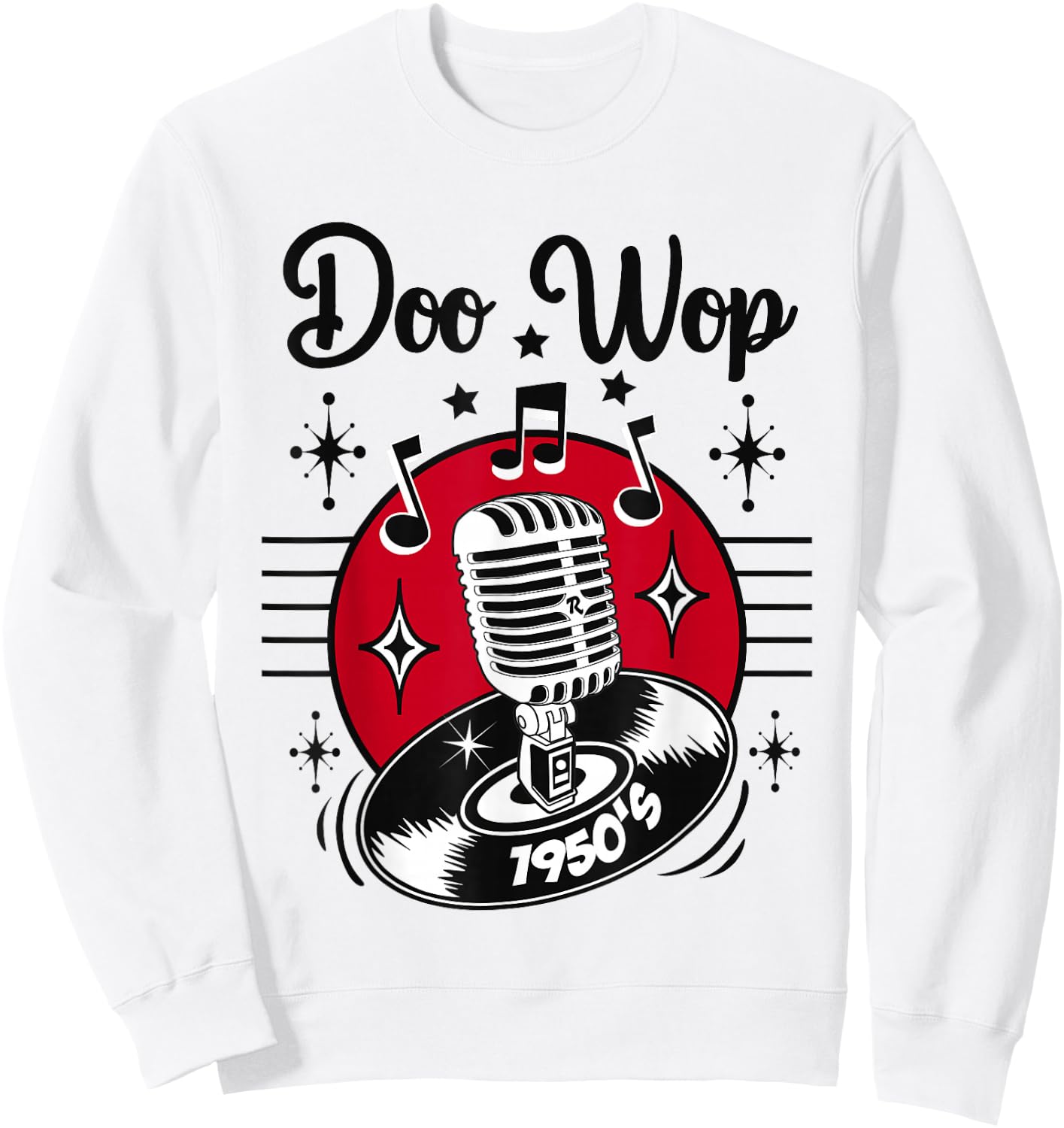 Doo Wop Costume Retro 50s Clothes Sock Hop Rockabilly Sweatshirt - Sweatshirt | White