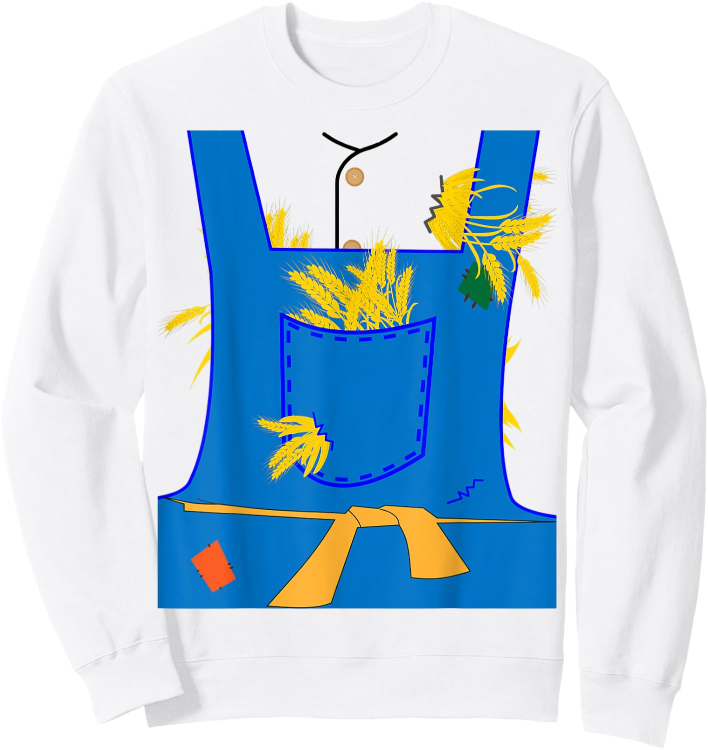 The Wonderful Wizard of Oz Scarecrow Lazy Halloween Costume Sweatshirt - Sweatshirt | White