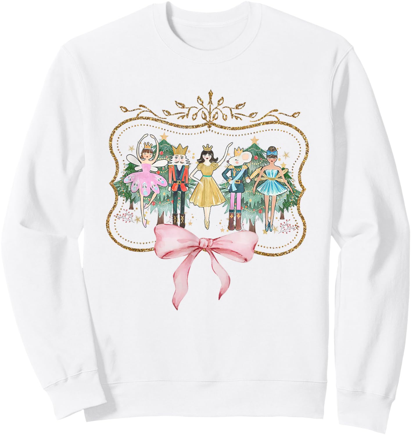 Nutcracker Ballet Sugar Plum Fairy Retro Christmas Sweatshirt - Sweatshirt | White