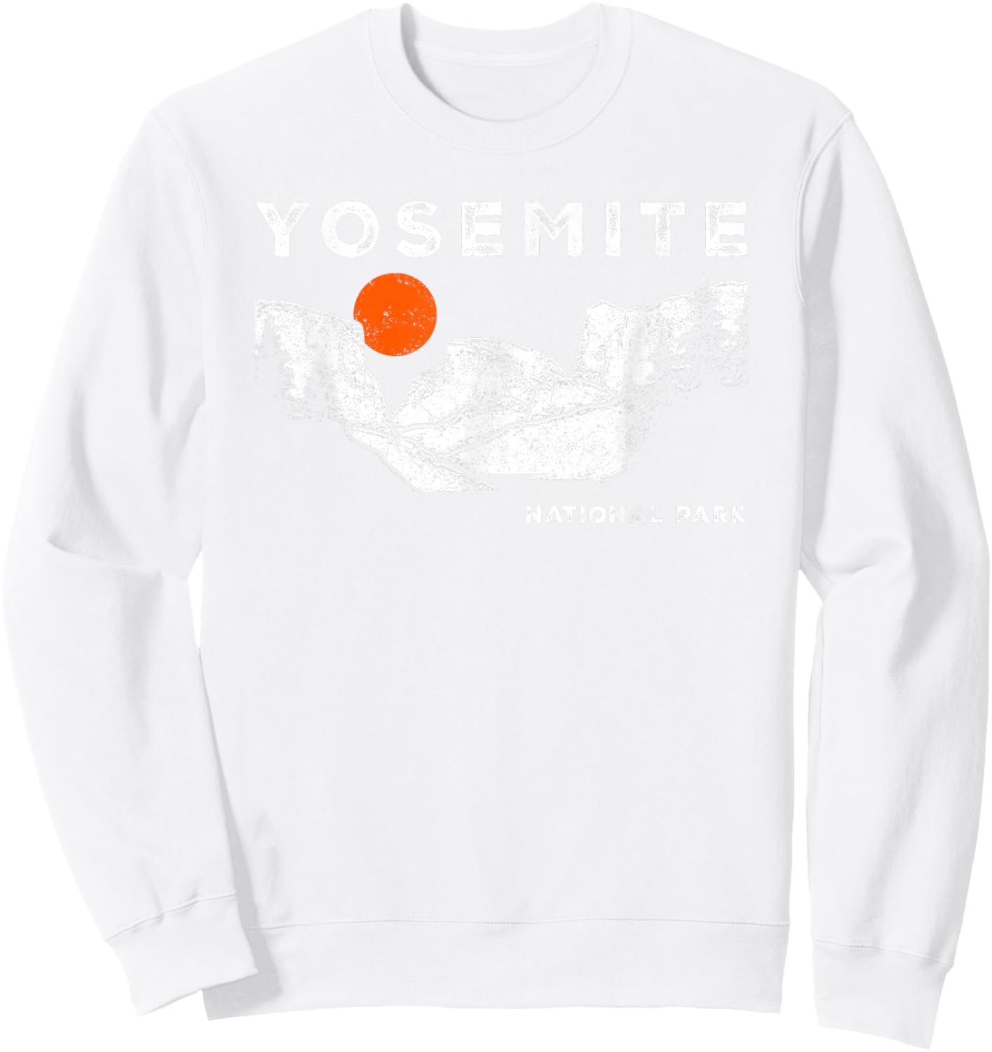 Retro Yosemite Half-Dome National Park Vintage Sweatshirt - Sweatshirt | White