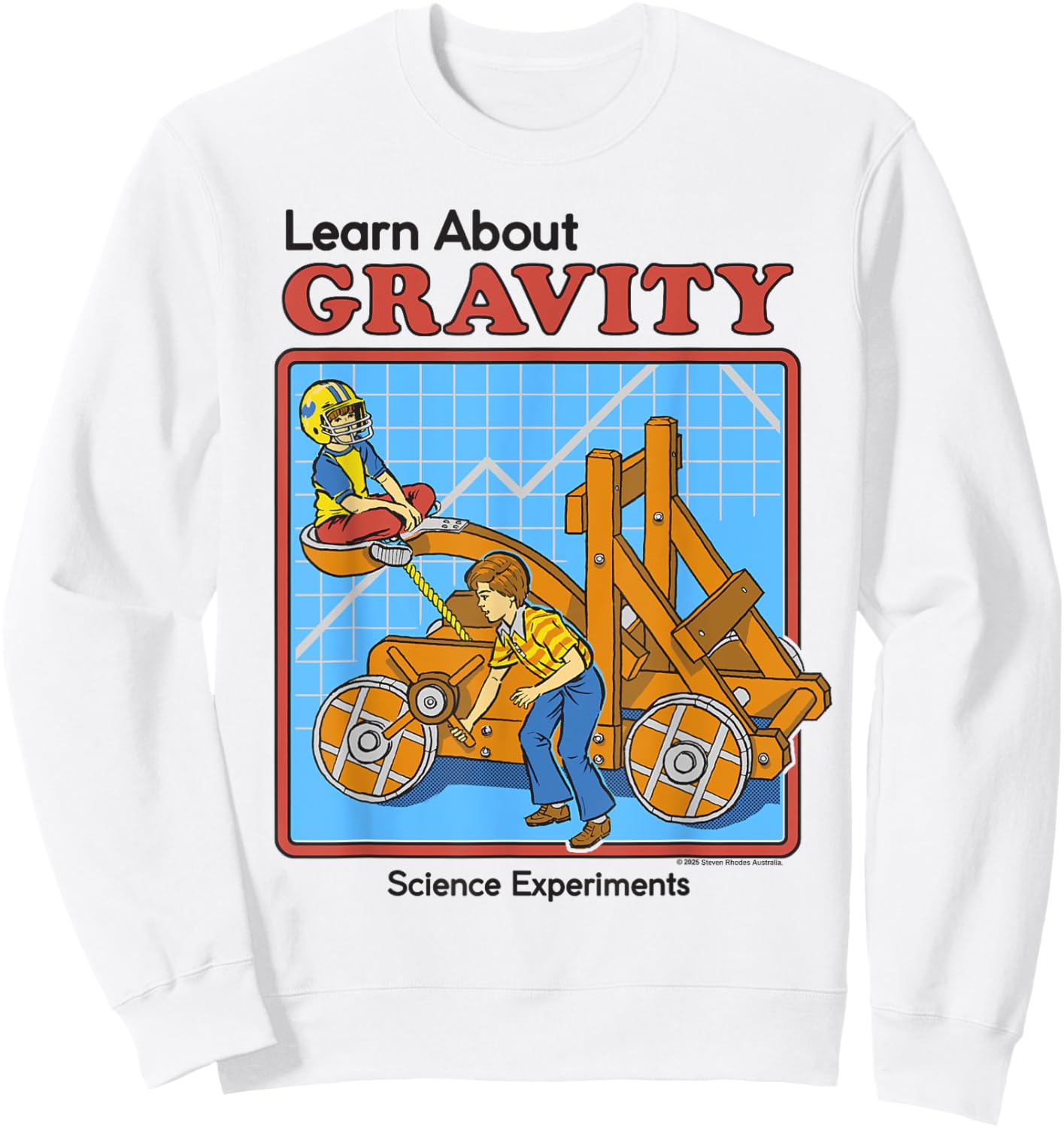 Learn About Gravity Sarcastic Retro Funny Adult Humor Sweatshirt - Sweatshirt | White