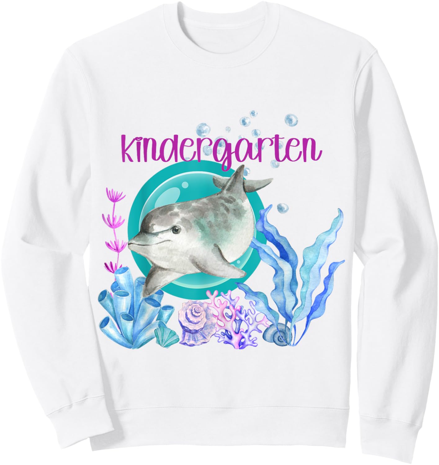 Kindergarten Teacher Dolphin Ocean Life Teaching Team Spirit Sweatshirt - Sweatshirt | White