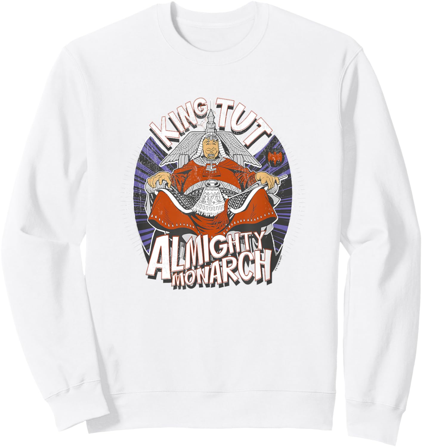 Batman King Tut Almighty Monarch Vintage Big Chest Logo Sweatshirt - Sweatshirt | White