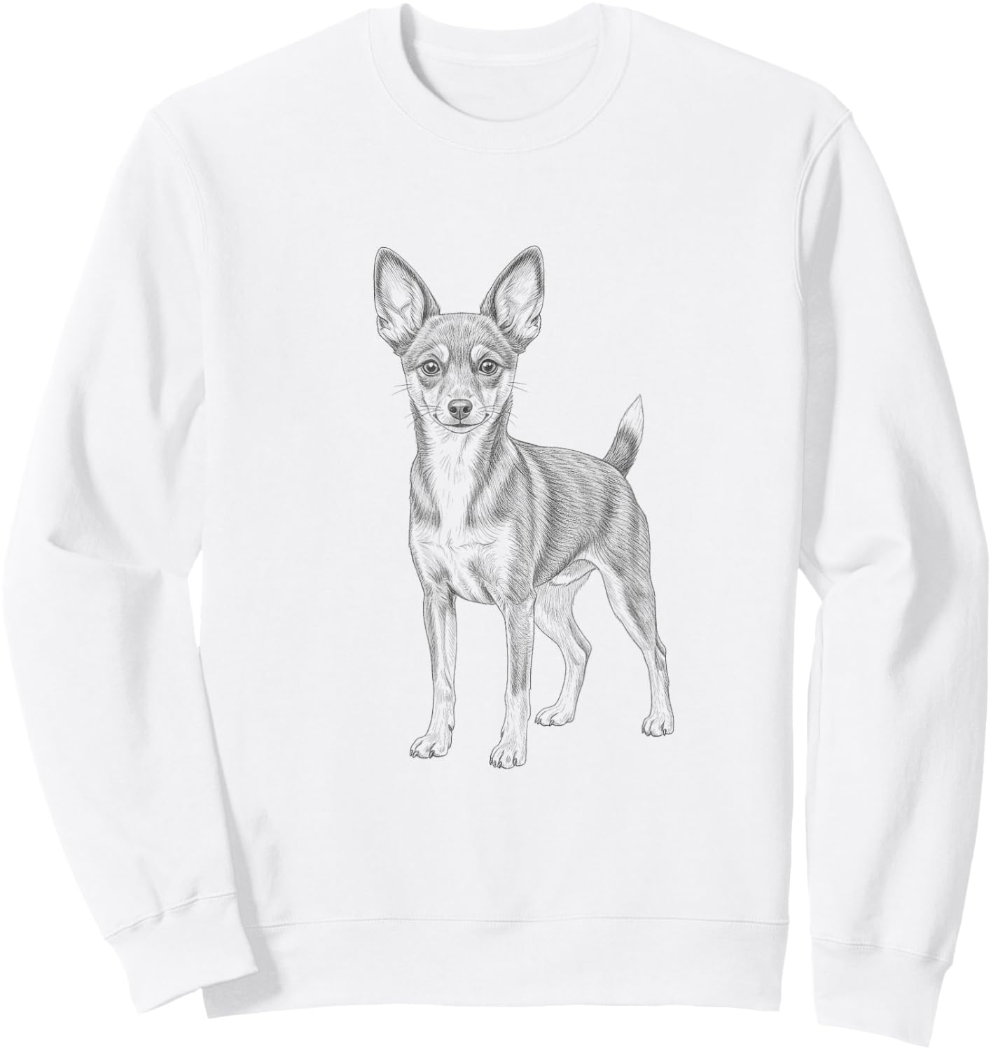 Vintage Toy Fox Terrier Drawing Art Design Sweatshirt - Sweatshirt | White