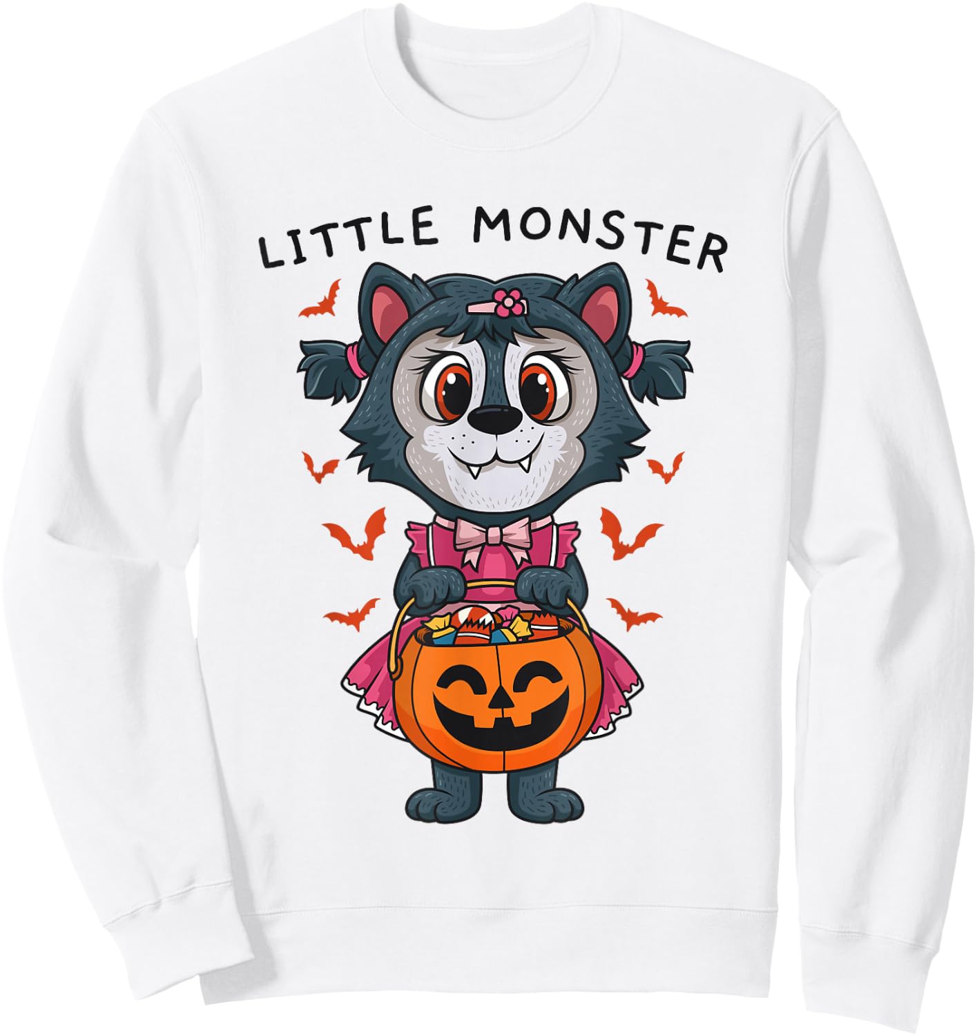 Werewolf Little Monster Matching Halloween Costume For Girls Sweatshirt - Sweatshirt | White