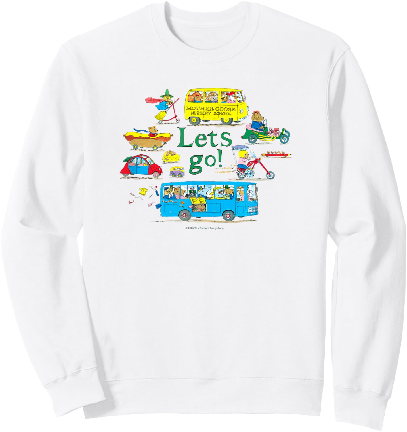 Richard Scarry Let's Go Sweatshirt - Sweatshirt | White