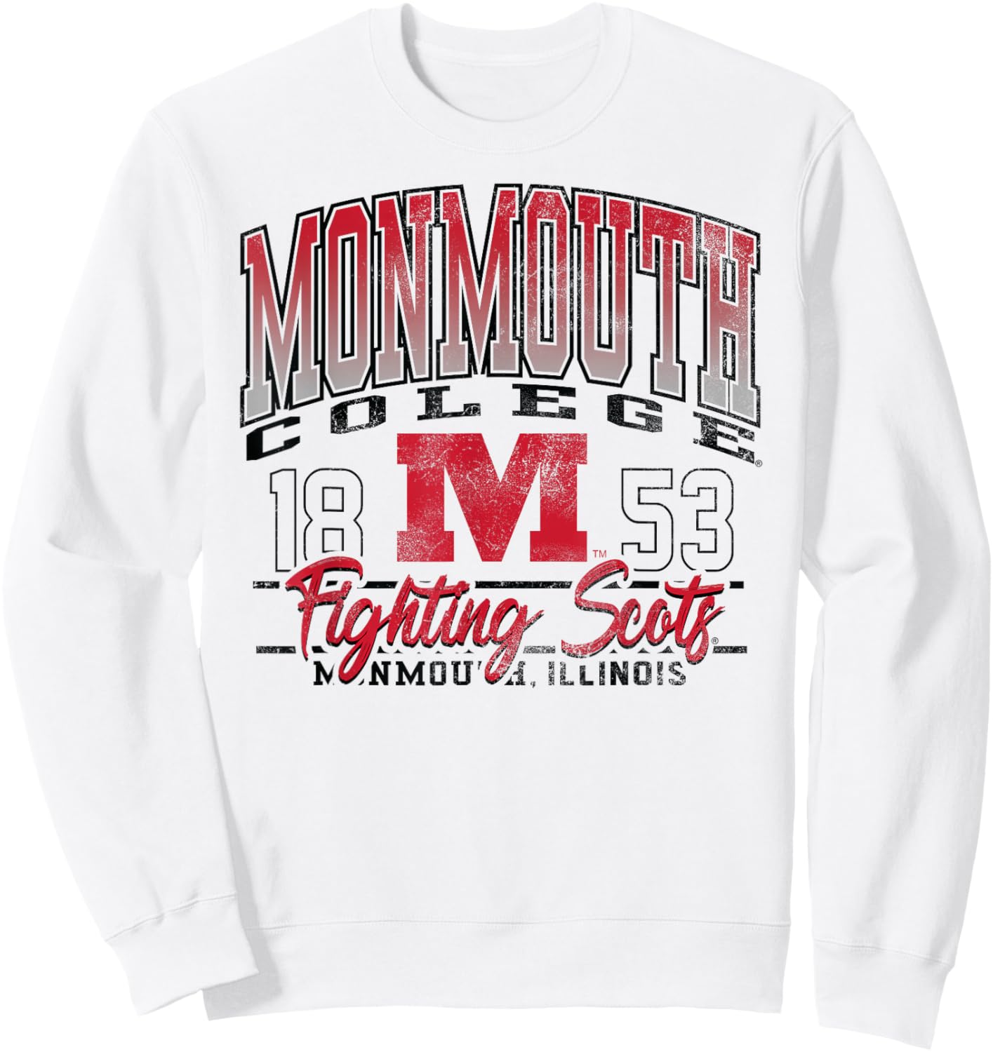 Monmouth College Fighting Scots Kicking It Gray Sweatshirt - Sweatshirt | White