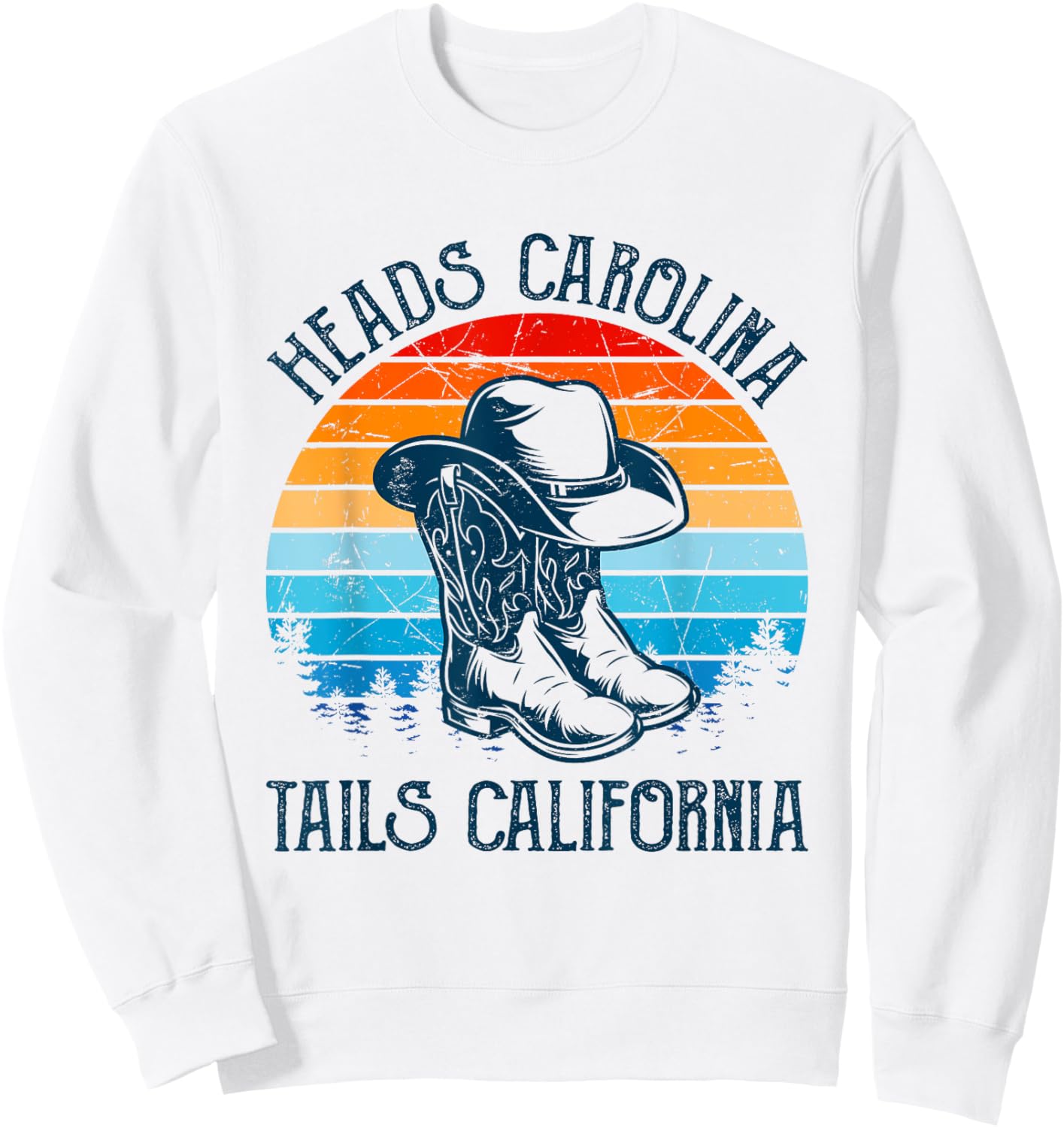 Heads Carolina Tail California Country Music Cowgirl Western Sweatshirt - Sweatshirt | White
