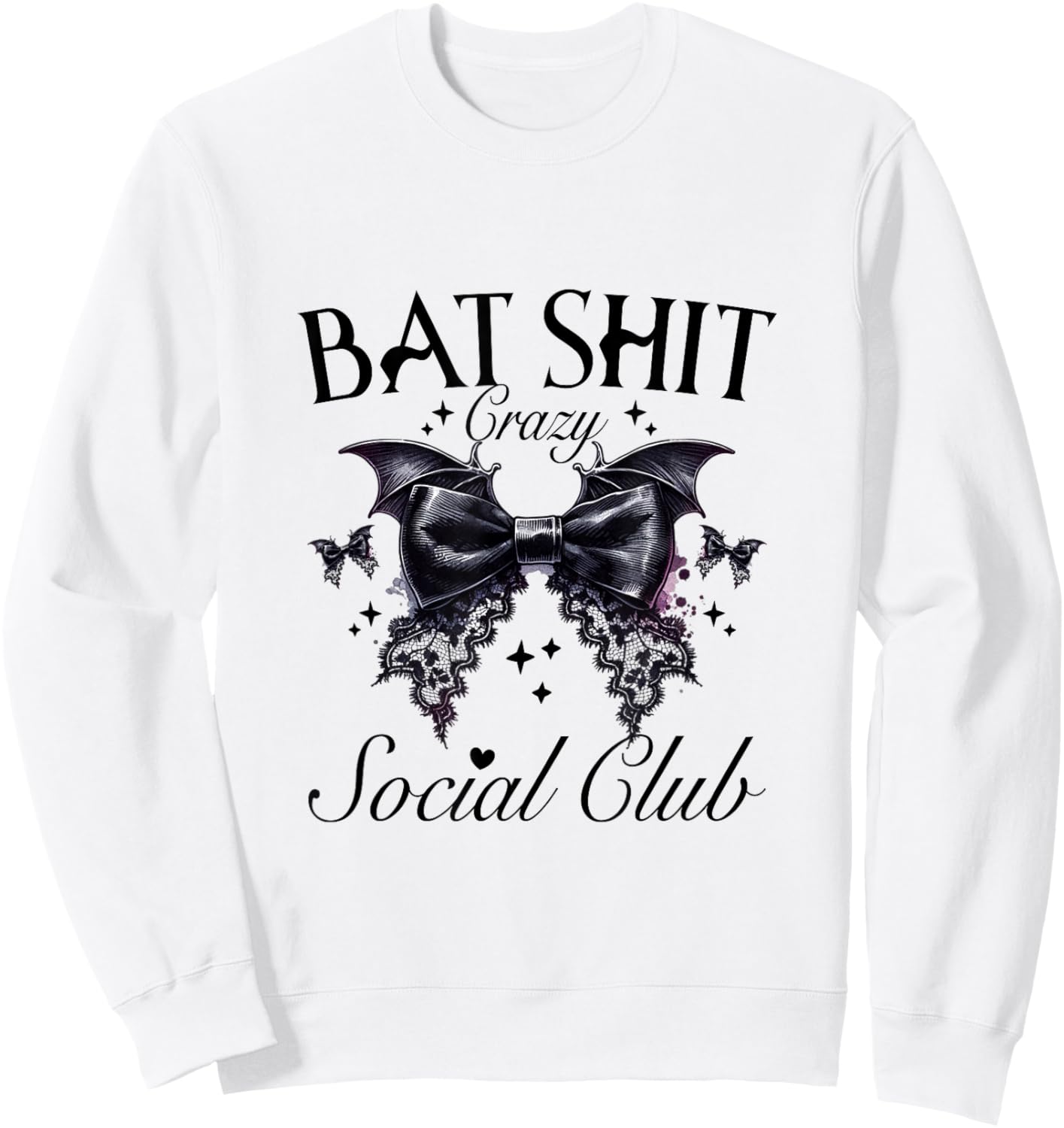 Halloween Bat Shit Crazy Social Club Funny Goth Mom Life Sweatshirt - Sweatshirt | White