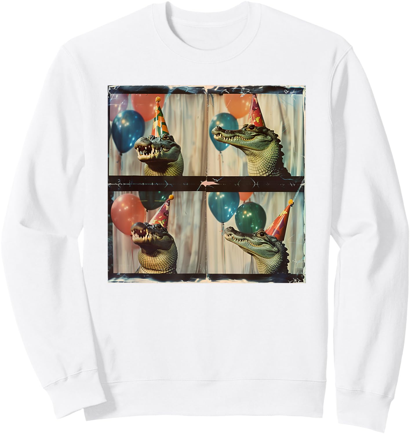 Funny Crocodile Face Alligator Croc Florida Gator Birthday Sweatshirt - Sweatshirt | White