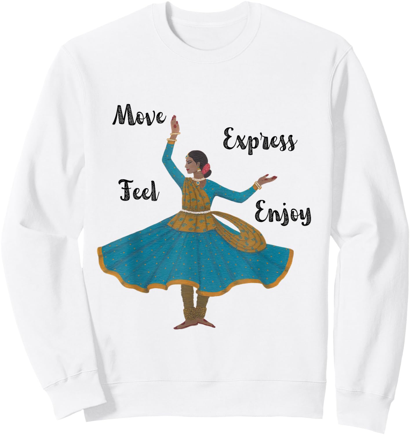 Kathak Indian Classical Dancer Sweatshirt - Sweatshirt | White