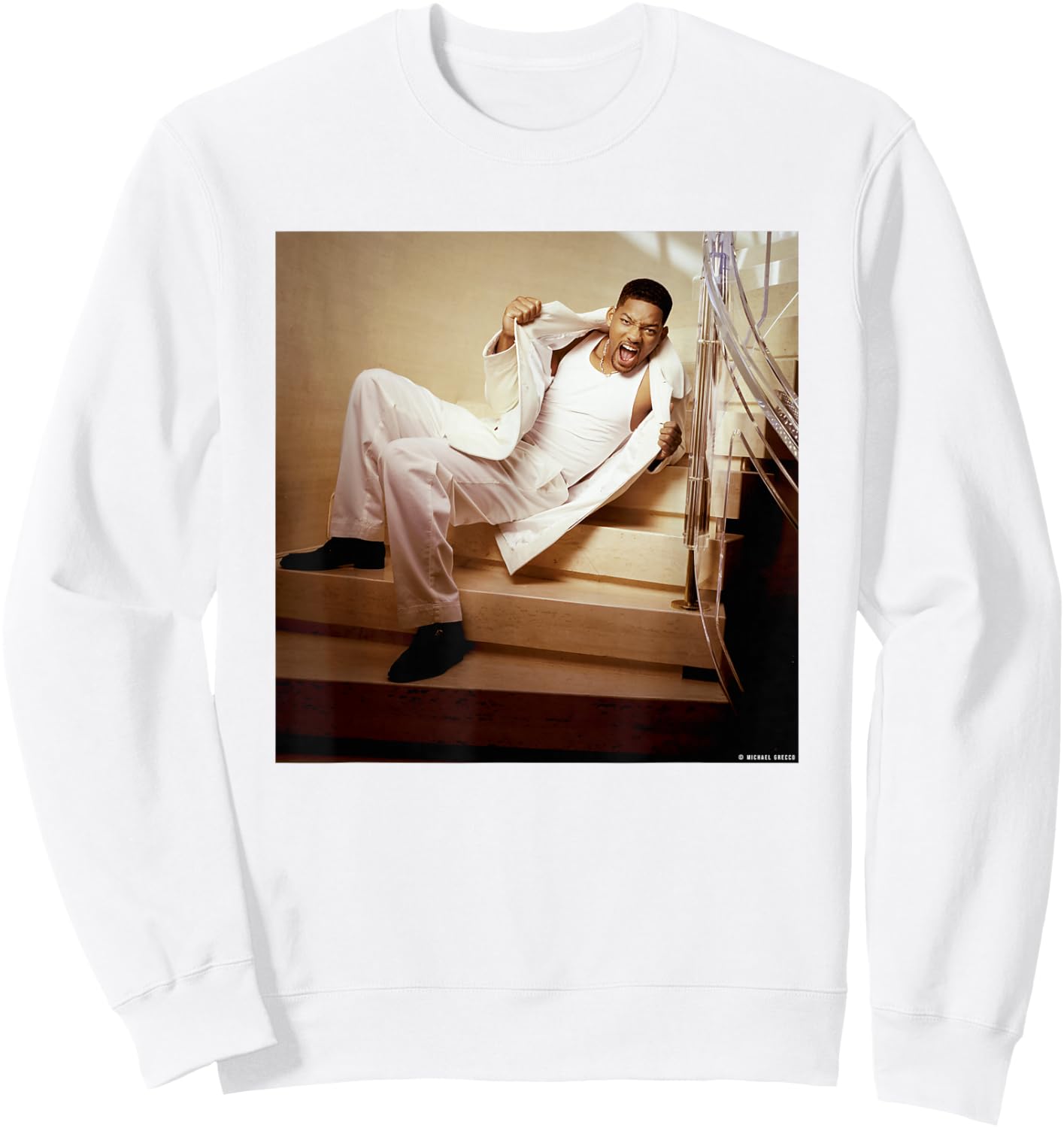 Will Smith Men in Black Bad Boys Rapper by Michael Grecco Sweatshirt - Sweatshirt | White