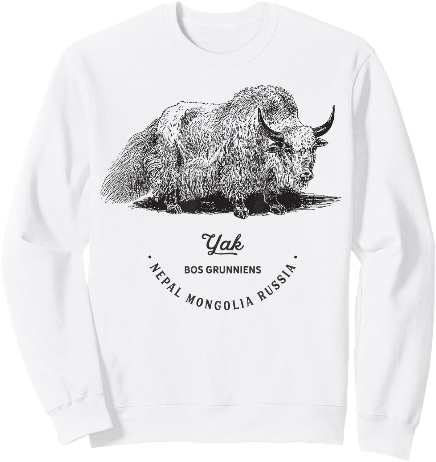 Himalayan Yak Tibet Vintage Animal Print Birthday Women Men Sweatshirt - Sweatshirt | White