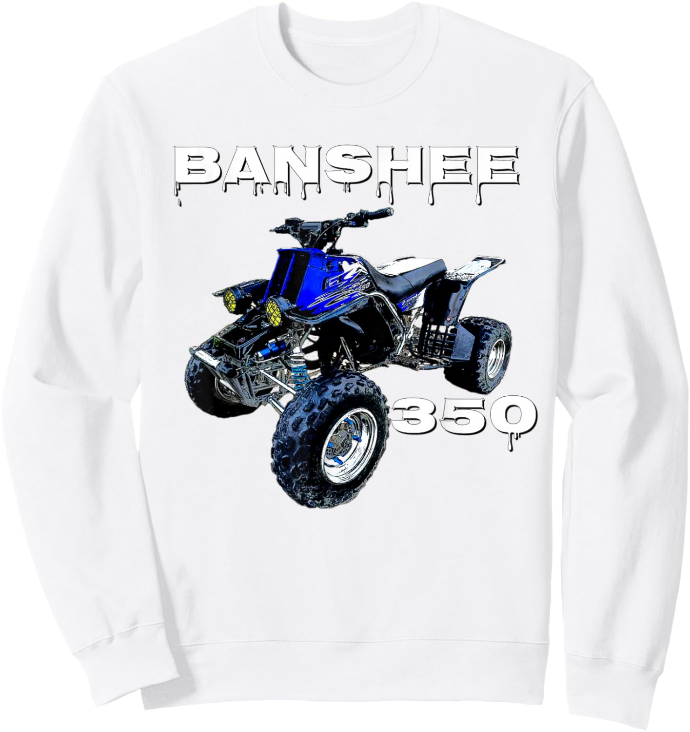 Banshee Quad, ATV, ATC, Vintage, Retro, All Terrain Vehicle Sweatshirt - Sweatshirt | White