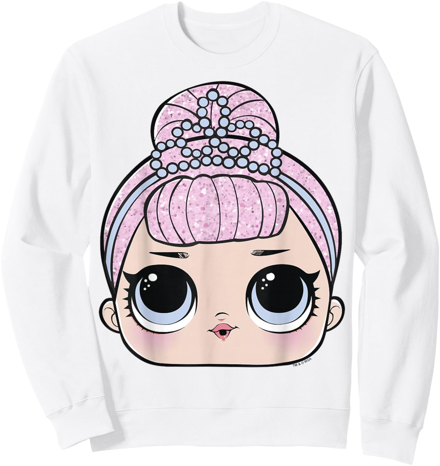LOL Surprise Crystal Queen Big Face Sweatshirt - Sweatshirt | White
