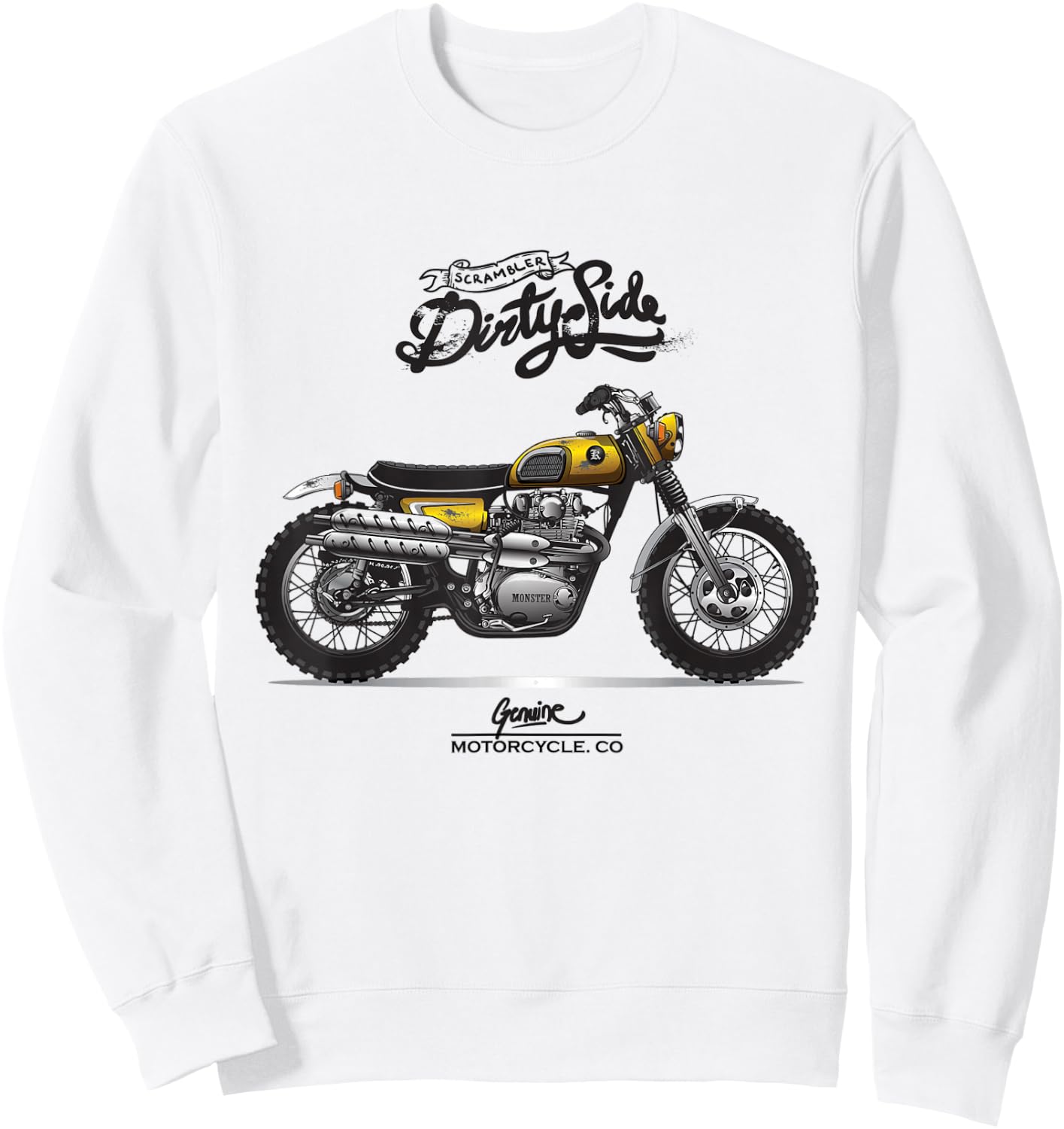Vintage Scrambler Motorcycle - Classic Dirt Bike enthusiast Sweatshirt - Sweatshirt | White