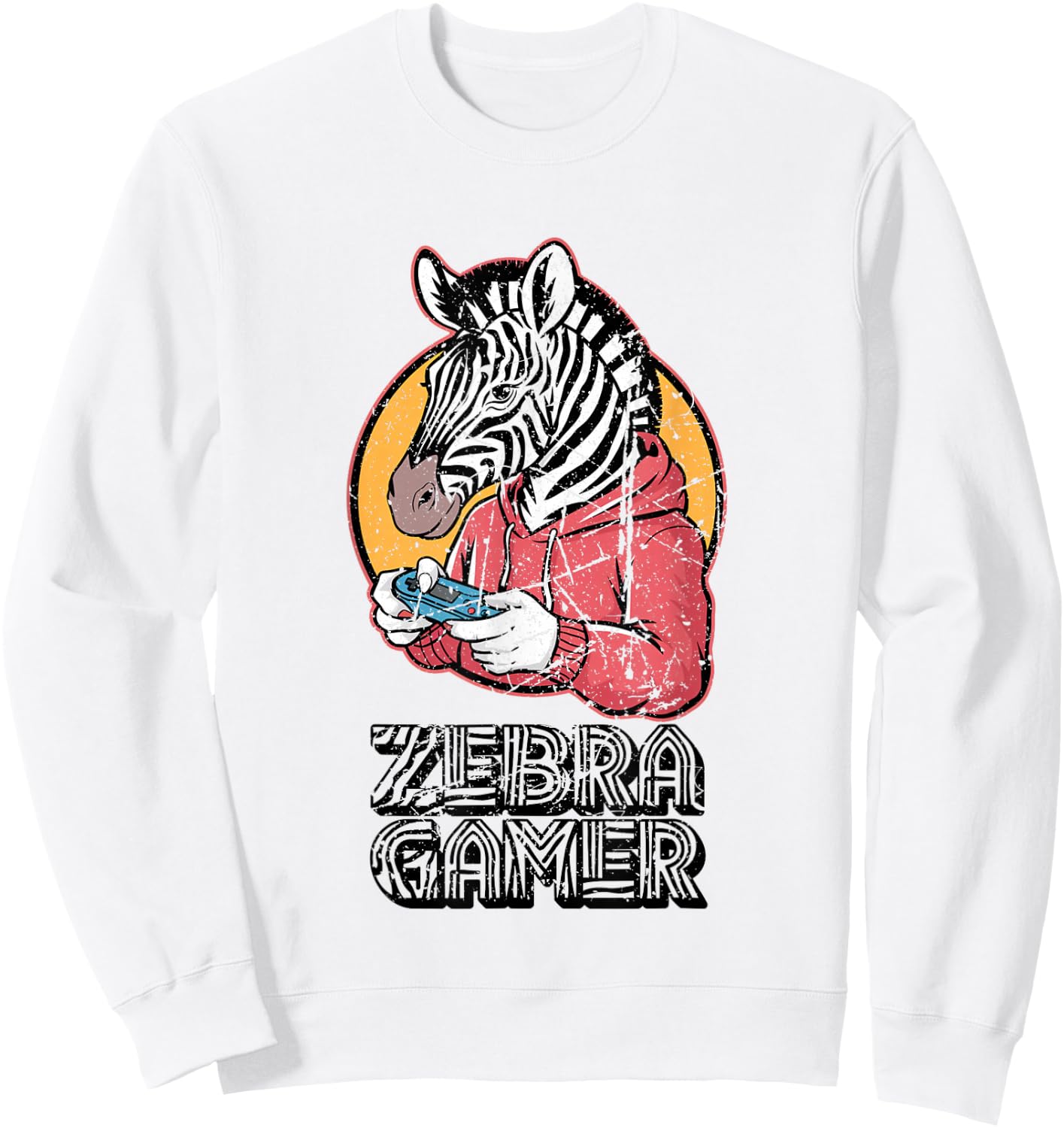 Zebra Gamer Graphic Design For Gamer Kids Sweatshirt - Sweatshirt | White