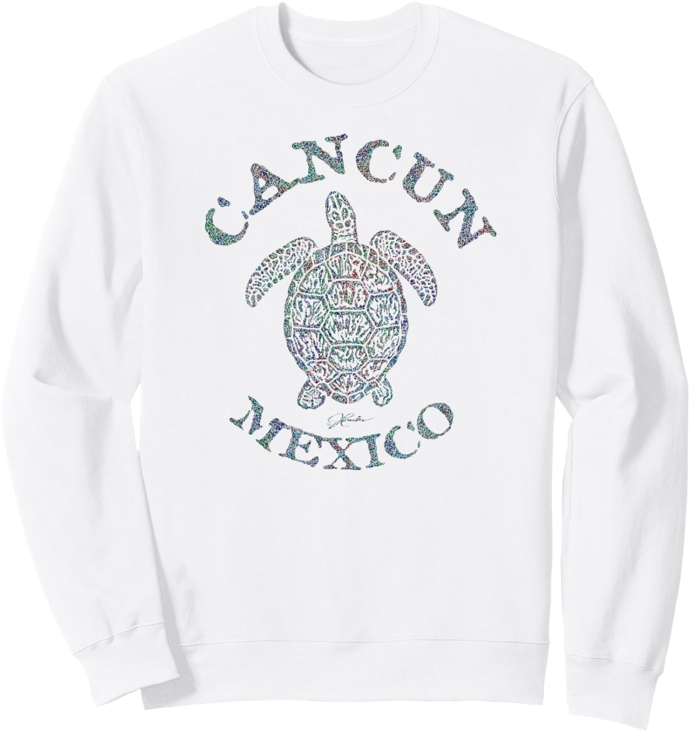 JCombs: Cancun, Mexico, Sea Turtle Sweatshirt - Sweatshirt | White