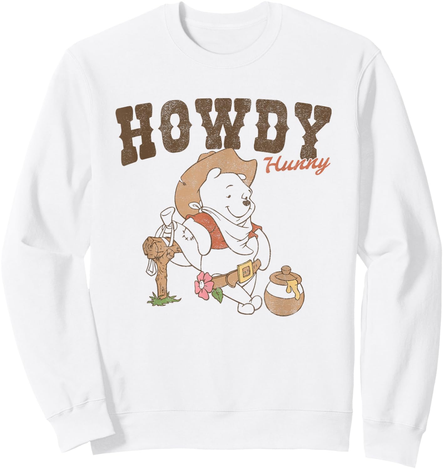 Disney Winnie The Pooh Howdy Hunny Western Bear Sweatshirt - Sweatshirt | White