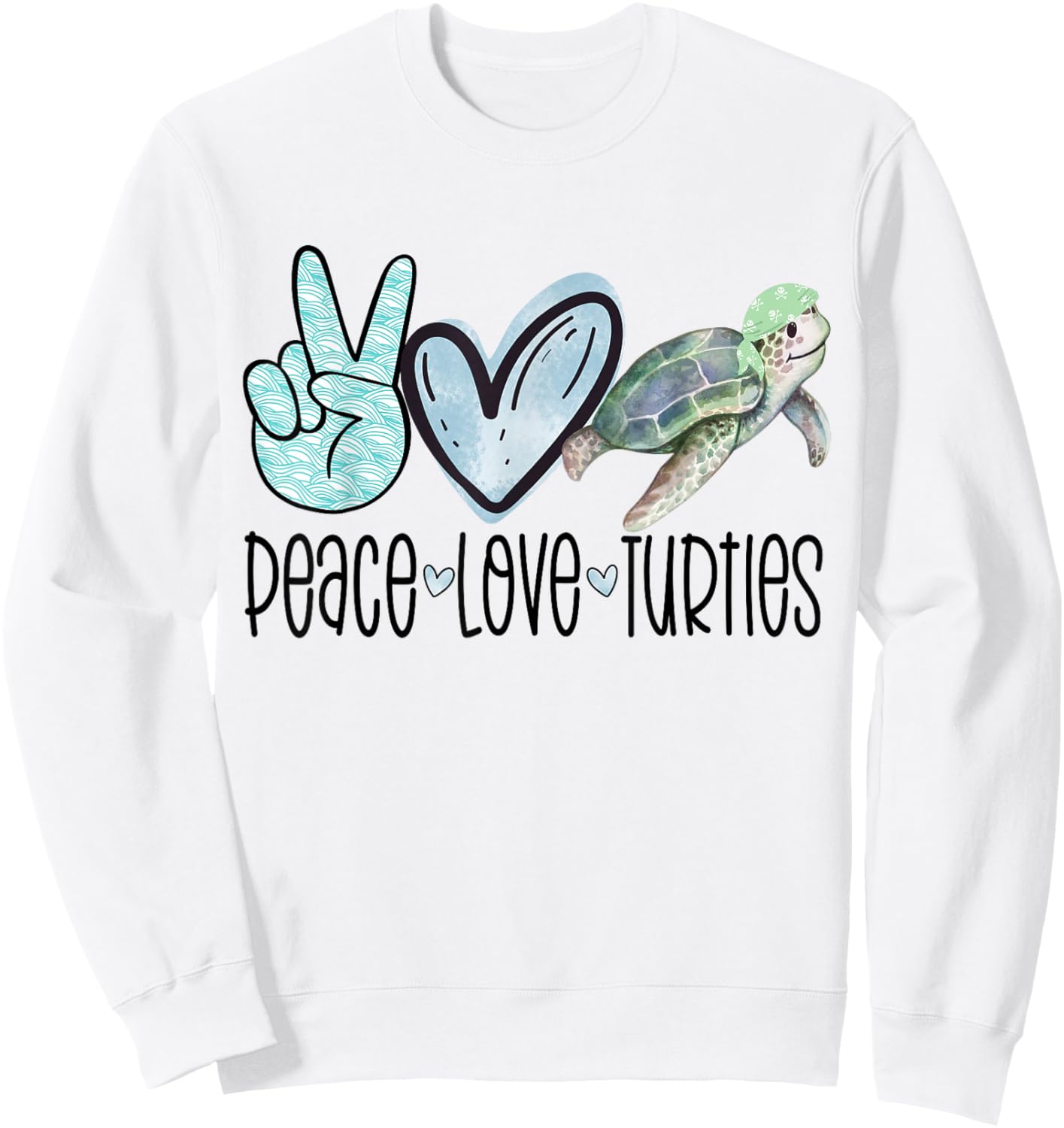 Peace Love Turtles Turtle Gift Sea Ocean Animals Sweatshirt - Sweatshirt | White