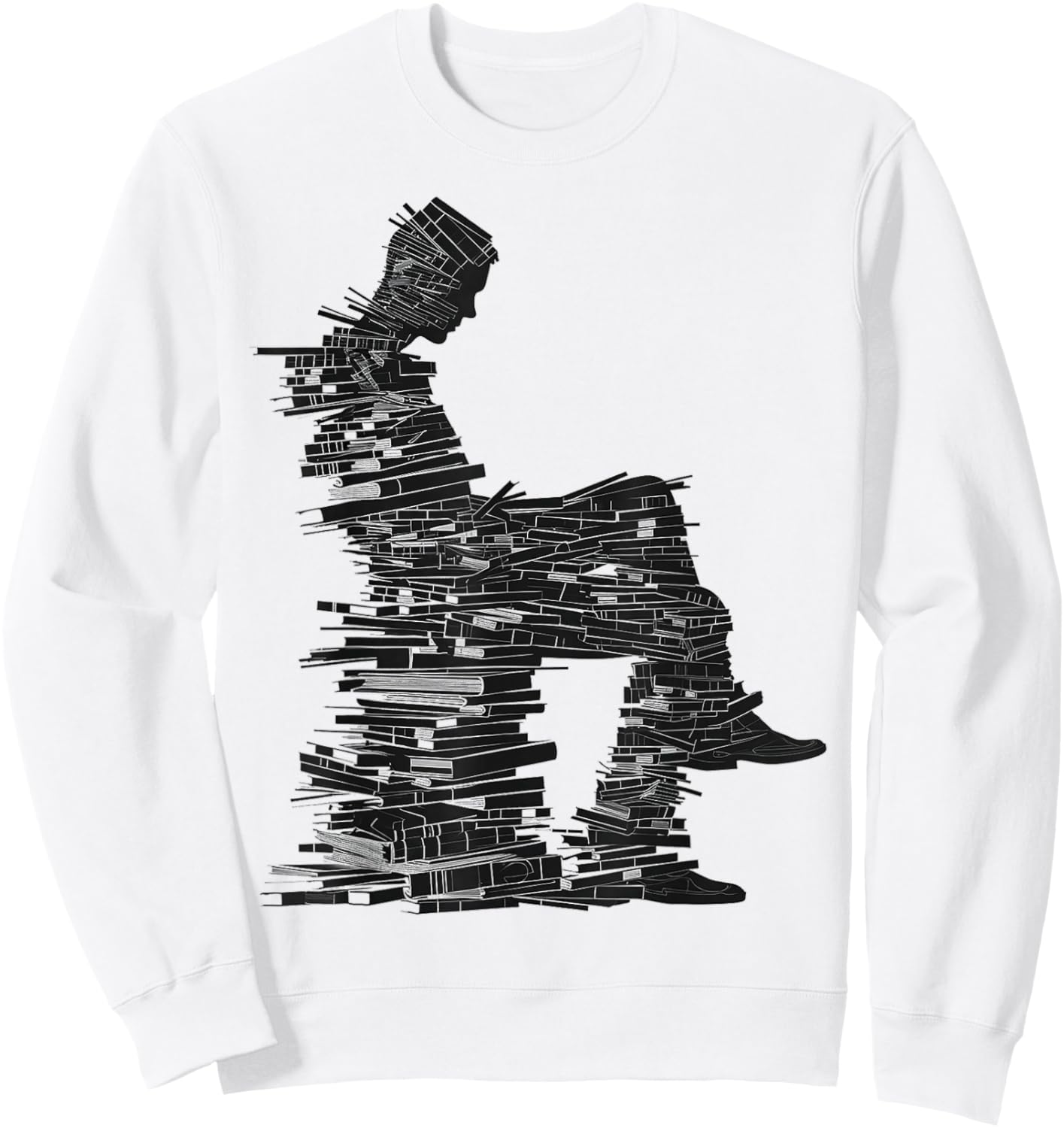 Men Pixel Art Geometric Book Human Drawing Graphic Men Sweatshirt - Sweatshirt | White