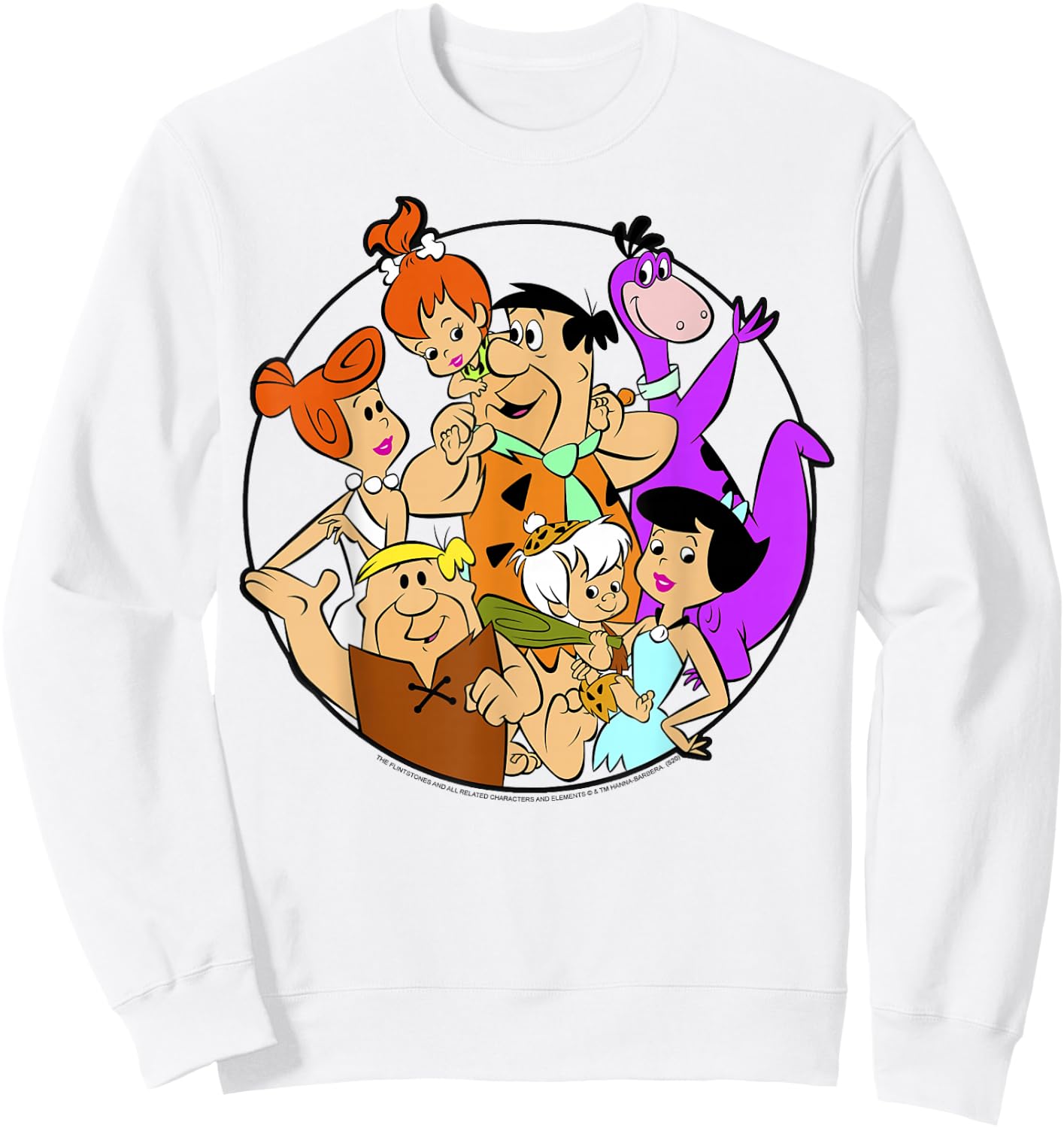 The Flintstones Group Shot Circle Sweatshirt - Sweatshirt | White
