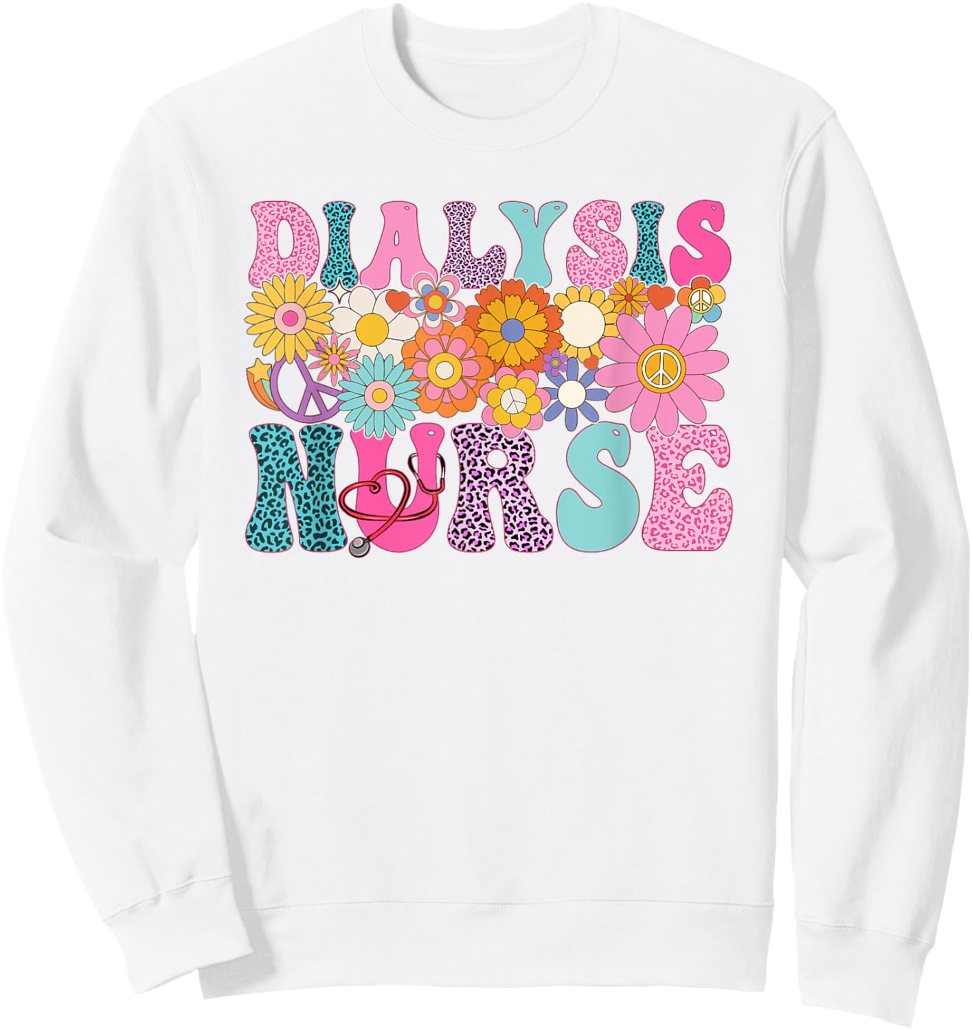Dialysis Nurse Week Groovy Appreciation Day Work Sweatshirt - Sweatshirt | White