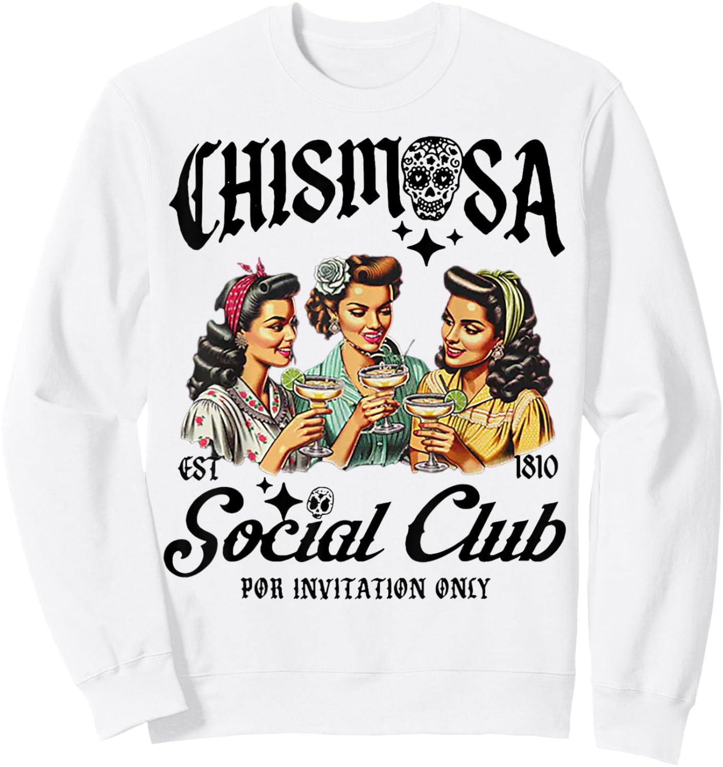 Chismosa Social Club Sweatshirt - Sweatshirt | White