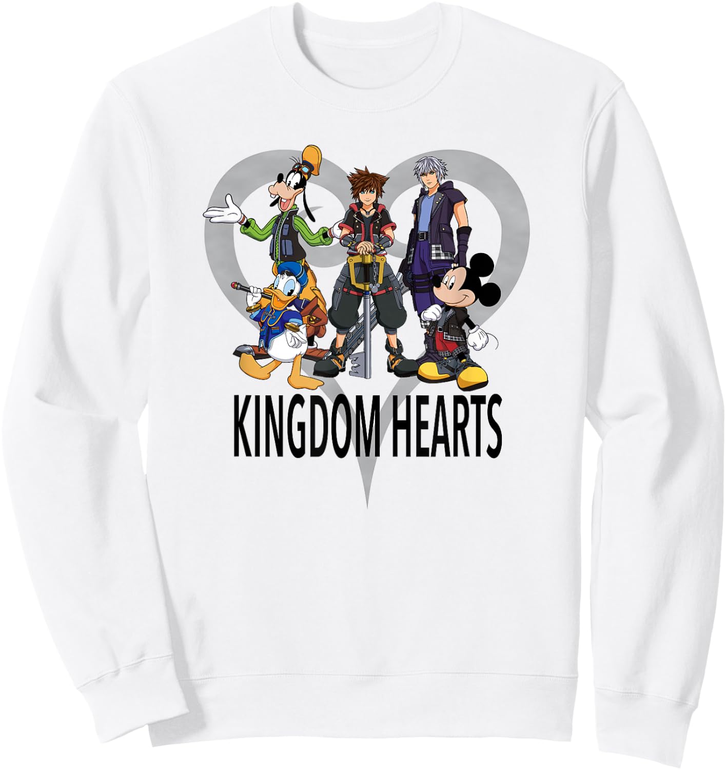 Disney Kingdom Hearts III Characters and Symbol Sweatshirt - Sweatshirt | White