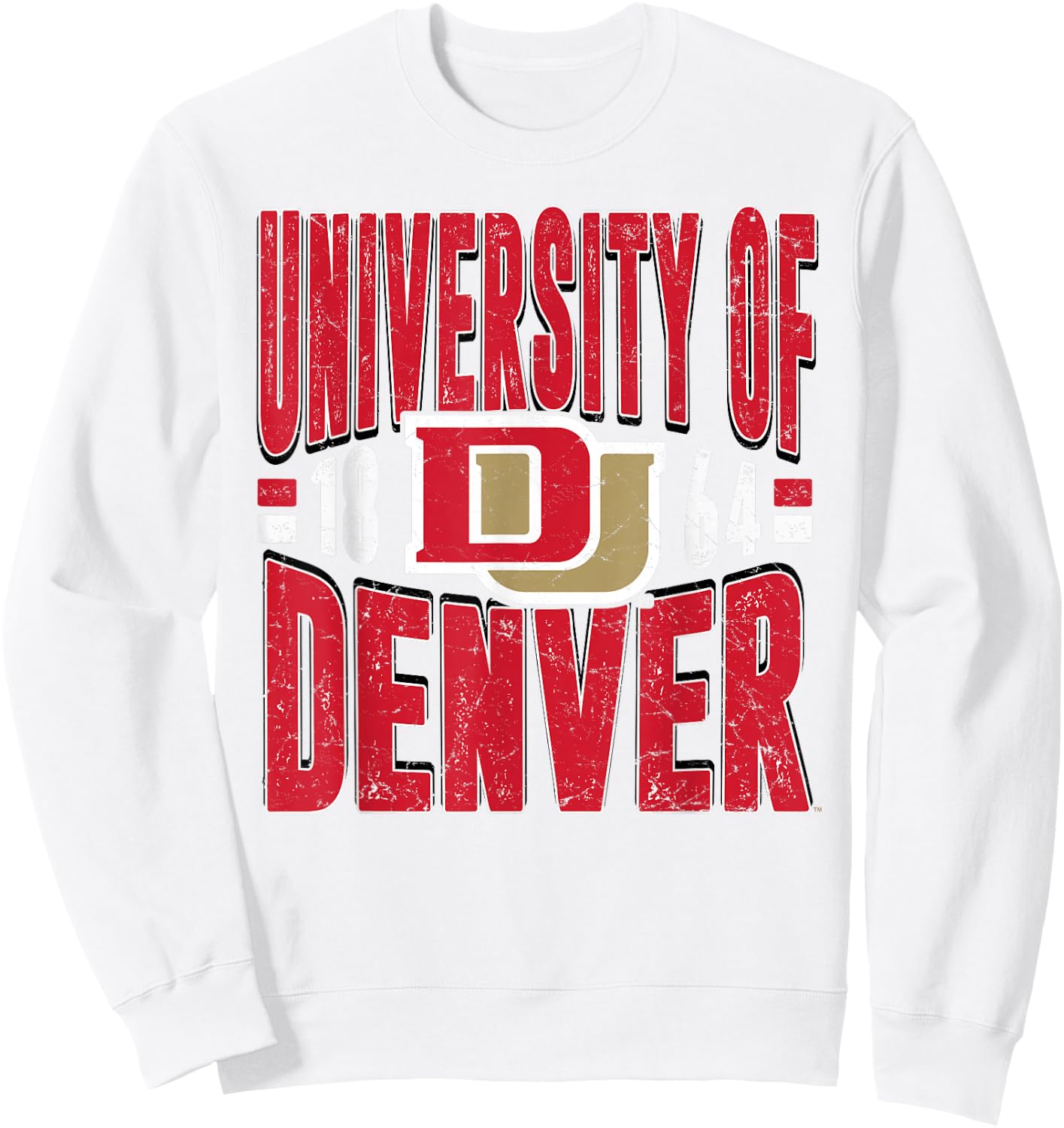 Denver Pioneers Vintage 90's Retro Gray Officially Licensed Sweatshirt - Sweatshirt | White