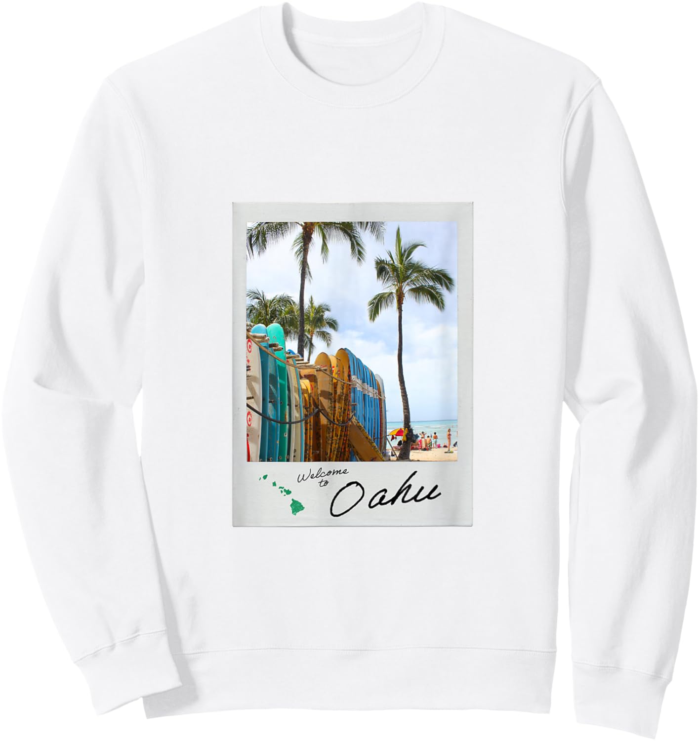 Hawaiian Tourist Film Photo 35mm Film Aesthetic Oahu Beach Sweatshirt - Sweatshirt | White