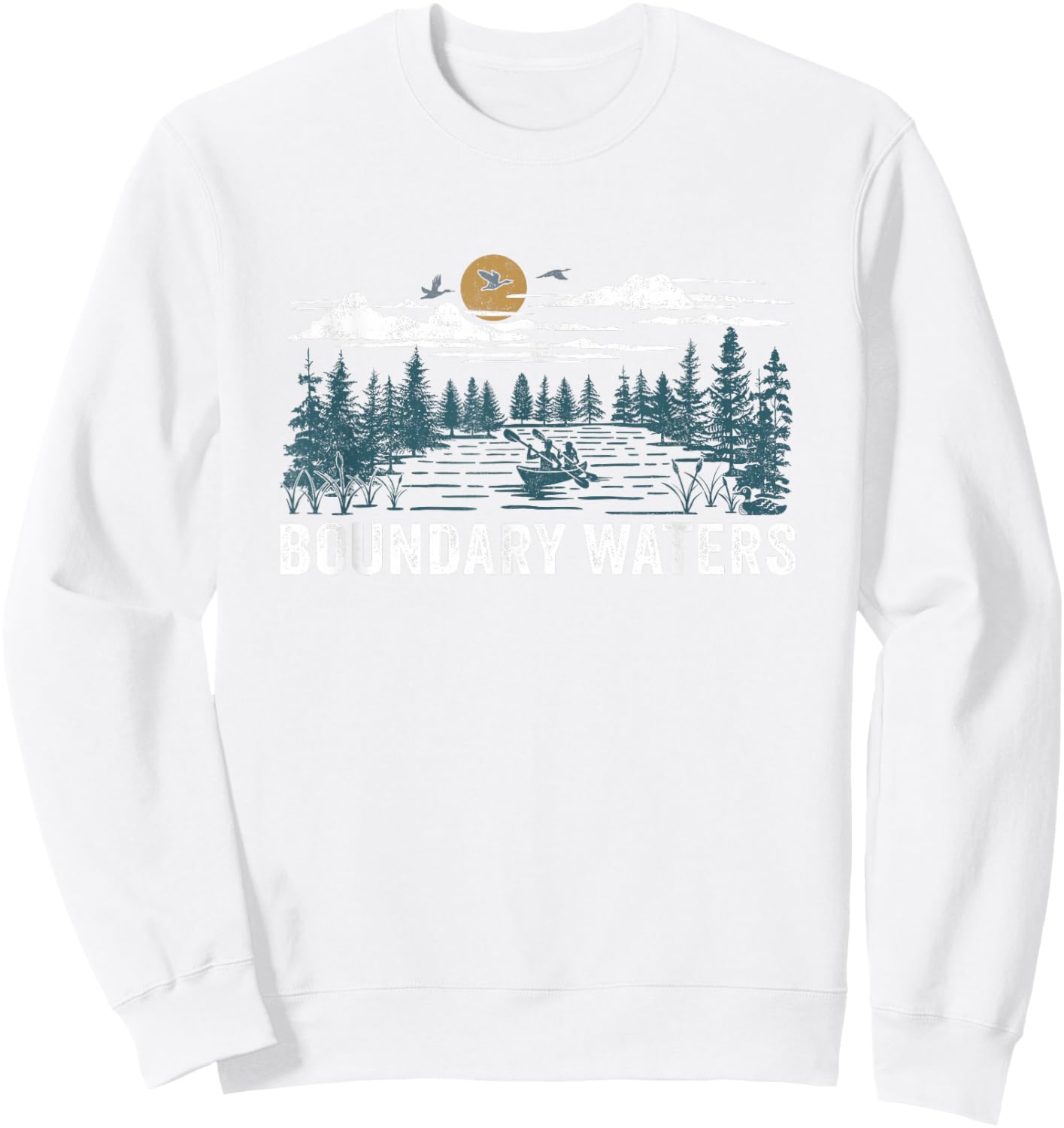 Boundary Waters Wilderness Minnesota Sweatshirt - Sweatshirt | White