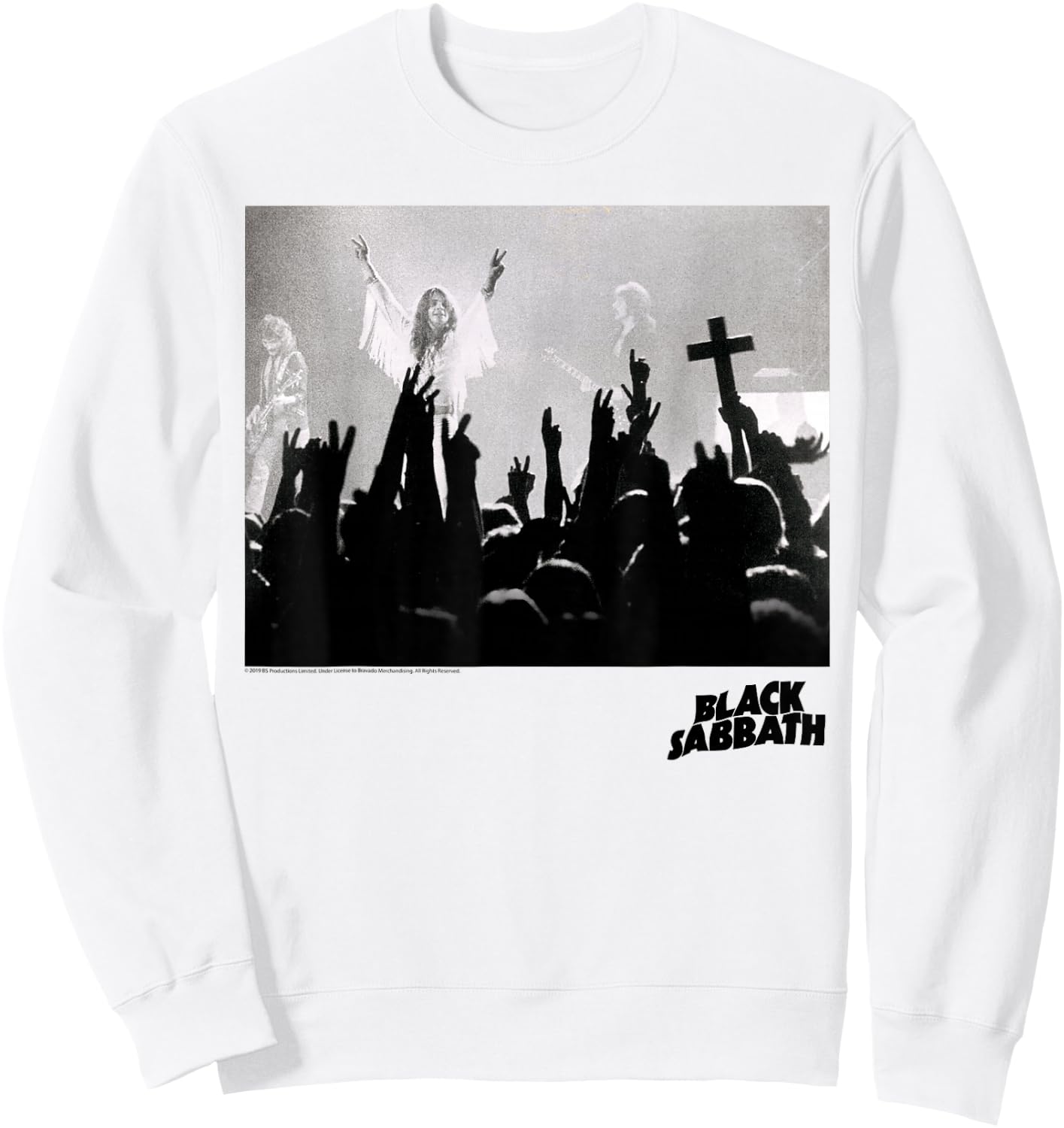 Black Sabbath Official Hands Photo Sweatshirt - Sweatshirt | White