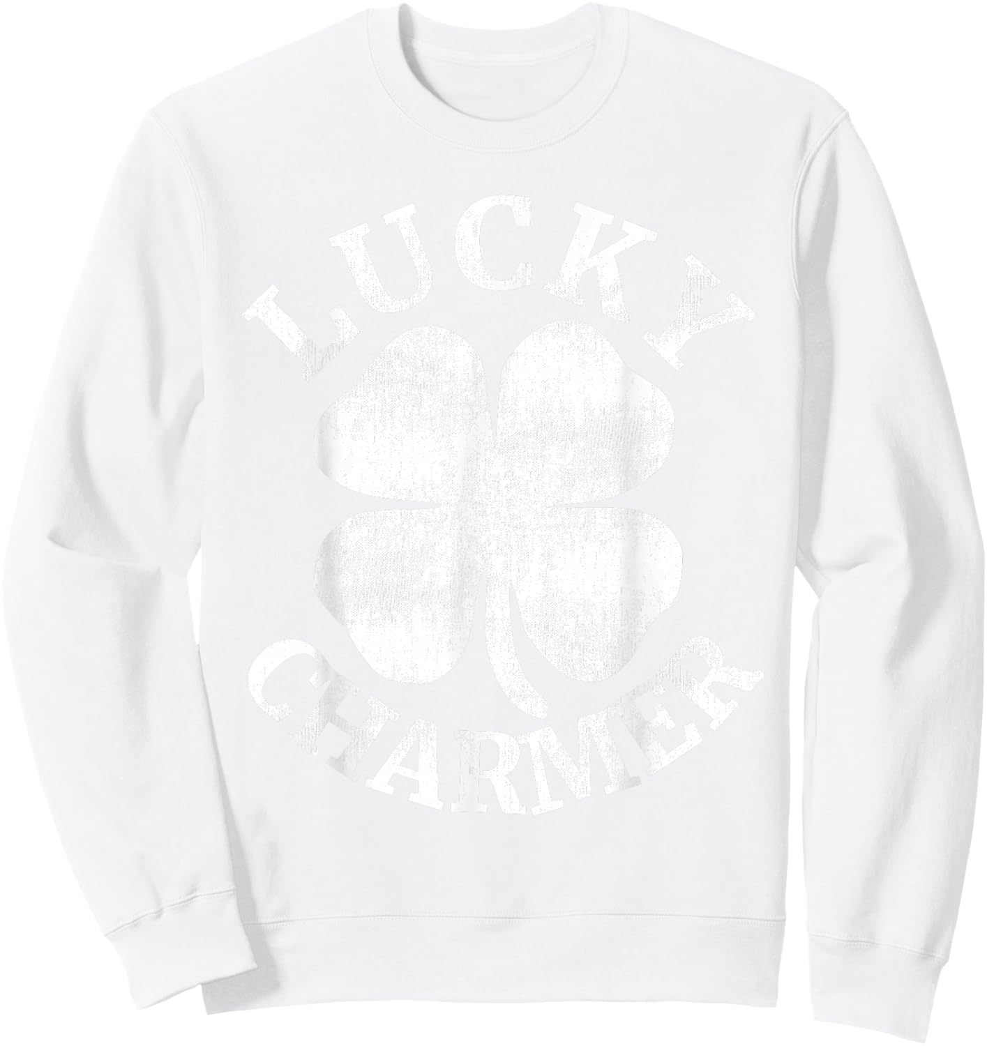 LUCKY CHARMER Funny St. Patrick's Day Boys Kids Girl Sweatshirt - Sweatshirt | White