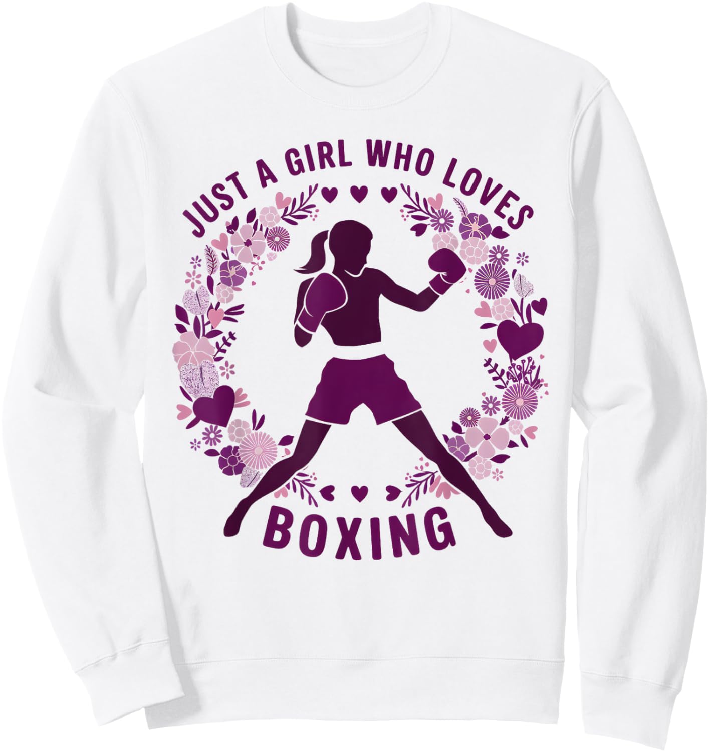 Just A Girl Who Loves Boxing Cute Boxer Boxing Lovers Sweatshirt - Sweatshirt | White