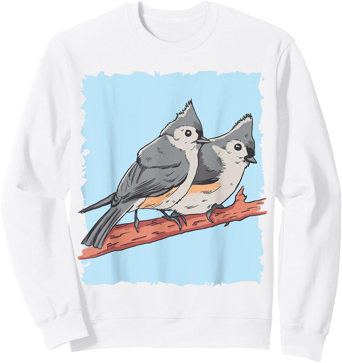 Cute Tufted Titmice Gift Titmouse Lovers Sweatshirt - Sweatshirt | White