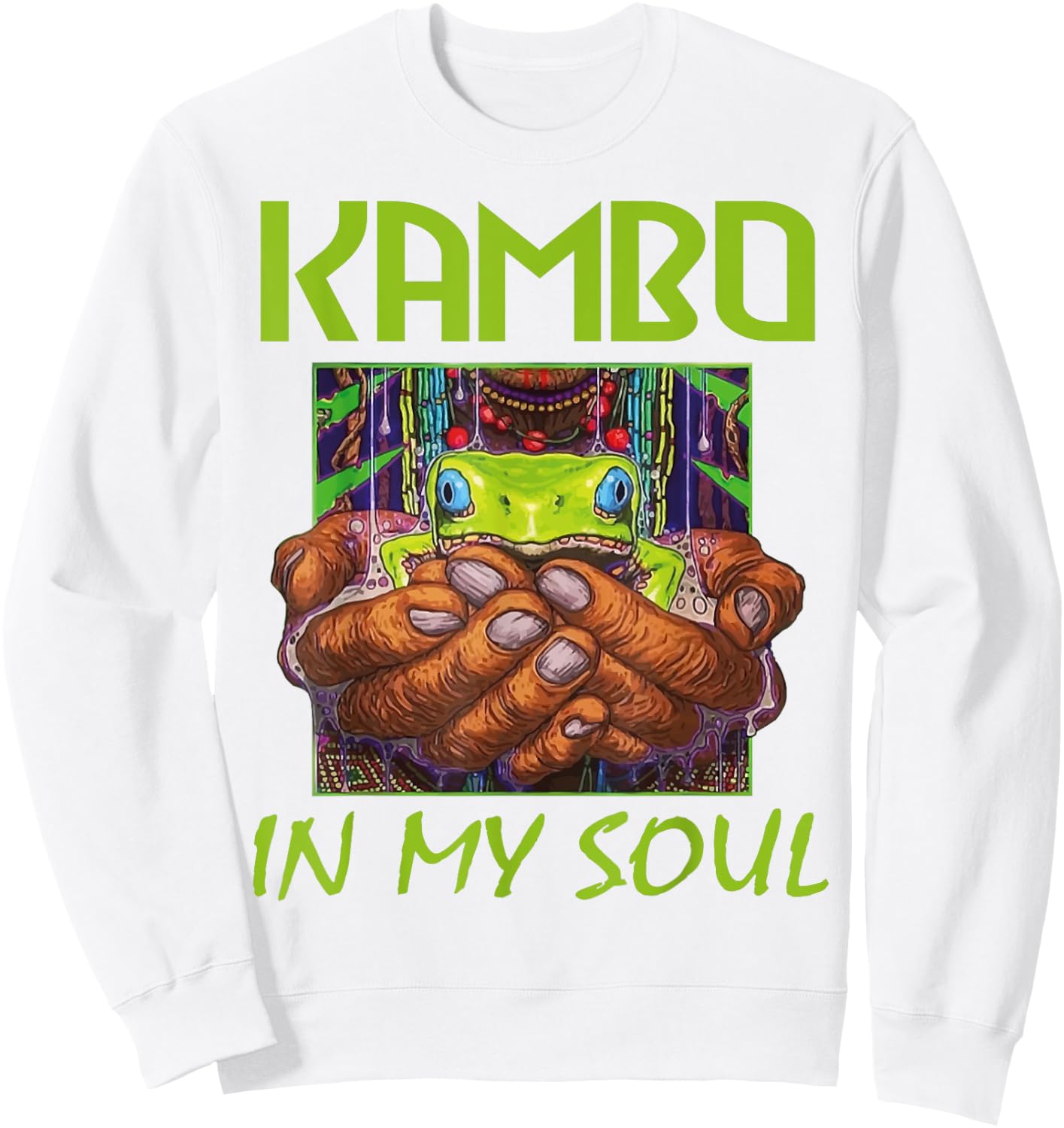 Kambo In my Soul Kambo Ceremony Clothing | Sapo Frog Sweatshirt - Sweatshirt | White