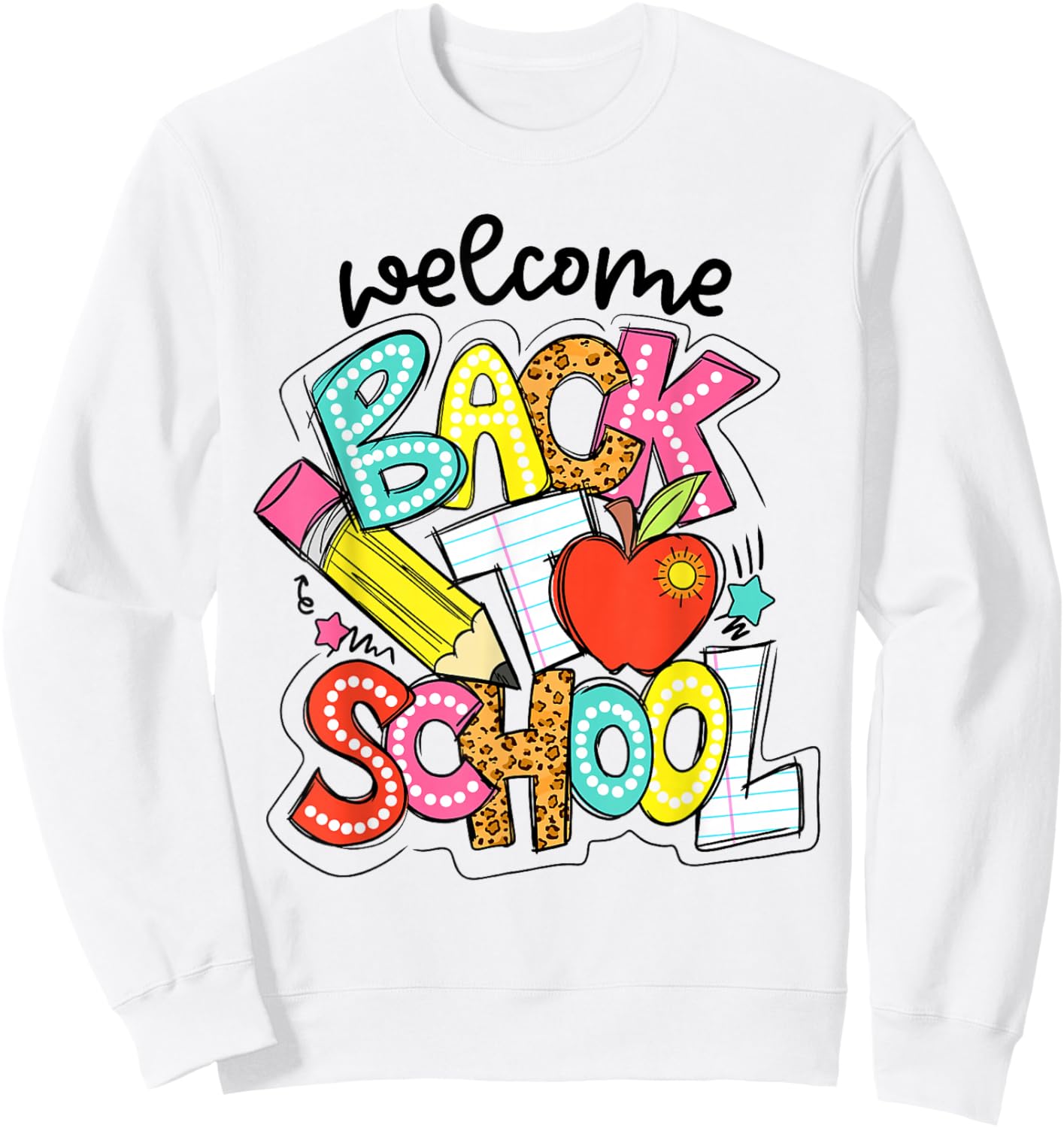 Retro Welcome Back to School Teacher Appreciation Boys Girls Sweatshirt - Sweatshirt | White