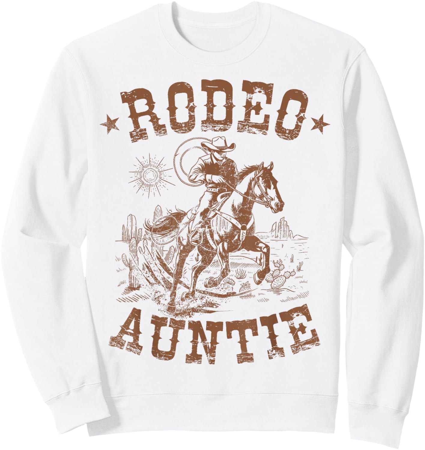 Rodeo Auntie Western Cowboy Family Matching Mother's Day Sweatshirt - Sweatshirt | White