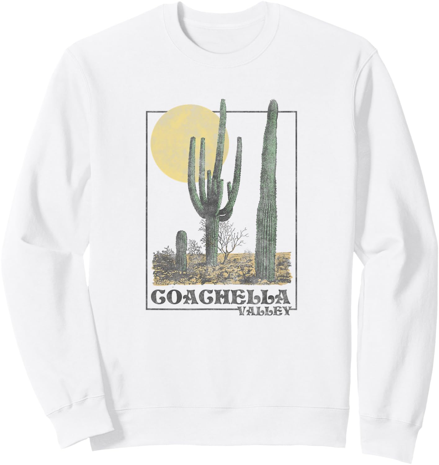 Coachella Valley Desert Scene , grey, S Sweatshirt - Sweatshirt | White
